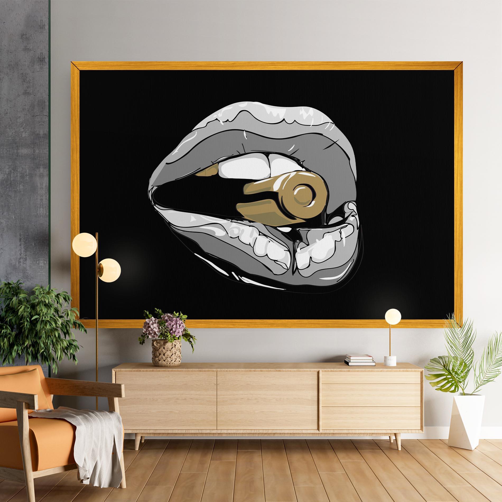 Leinwandbild Grey Bullet Lips mockup 9