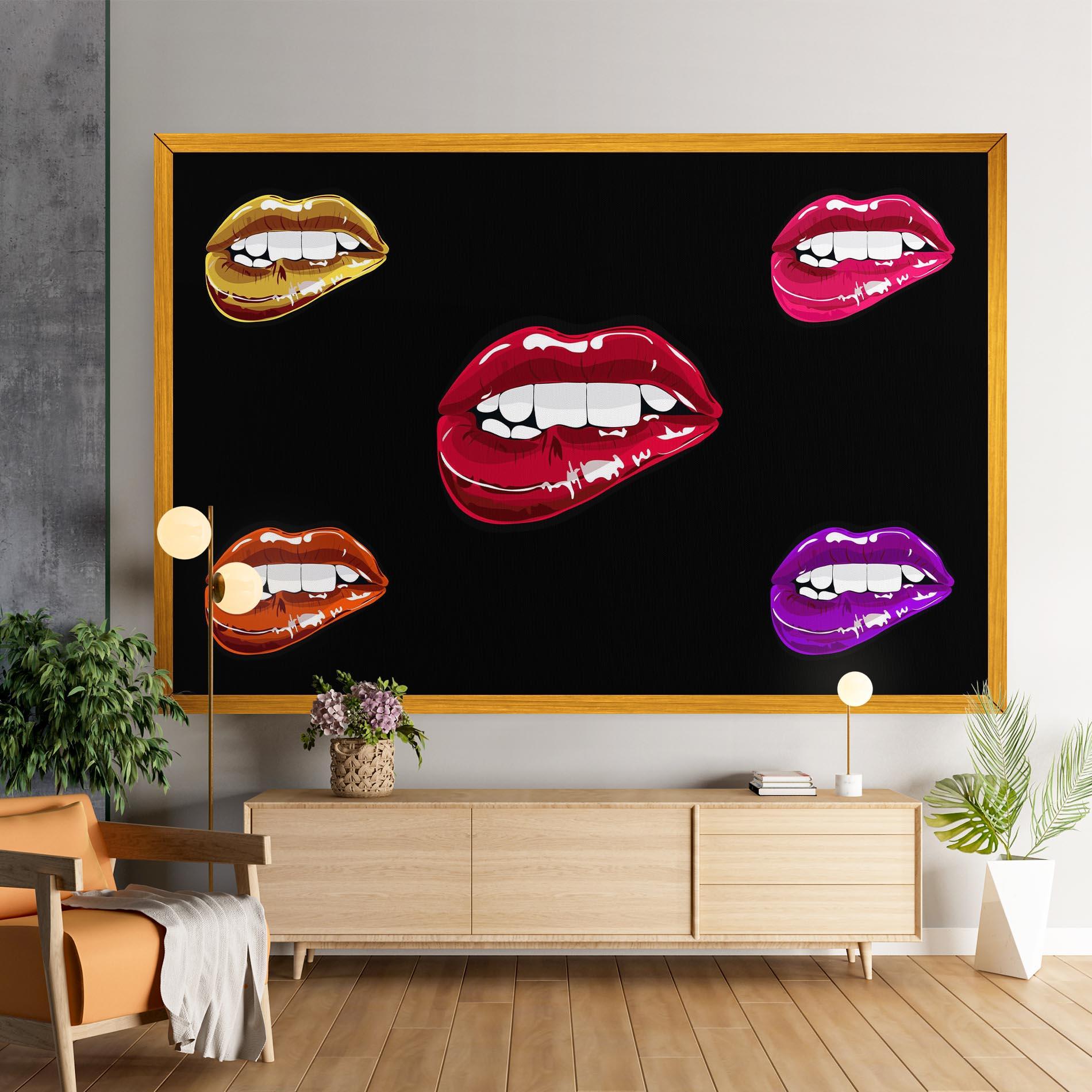Leinwandbild Mix Color Lips mockup 9