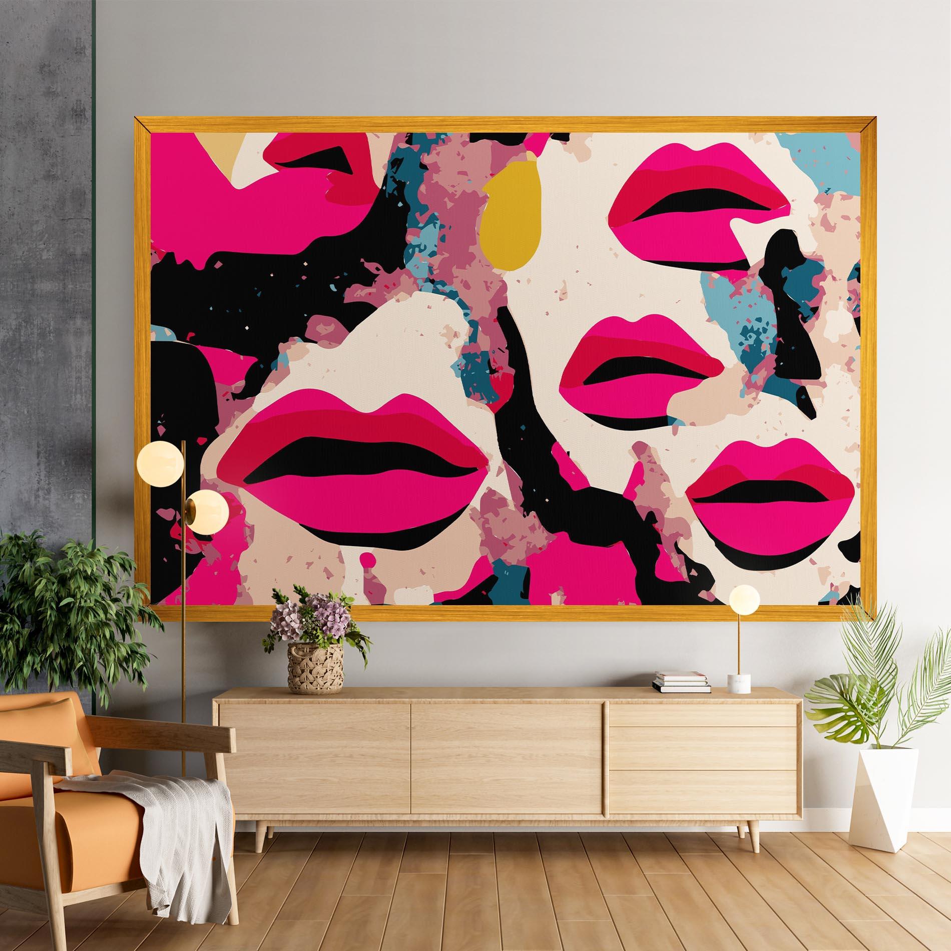 Leinwandbild Pink Lips mockup 9