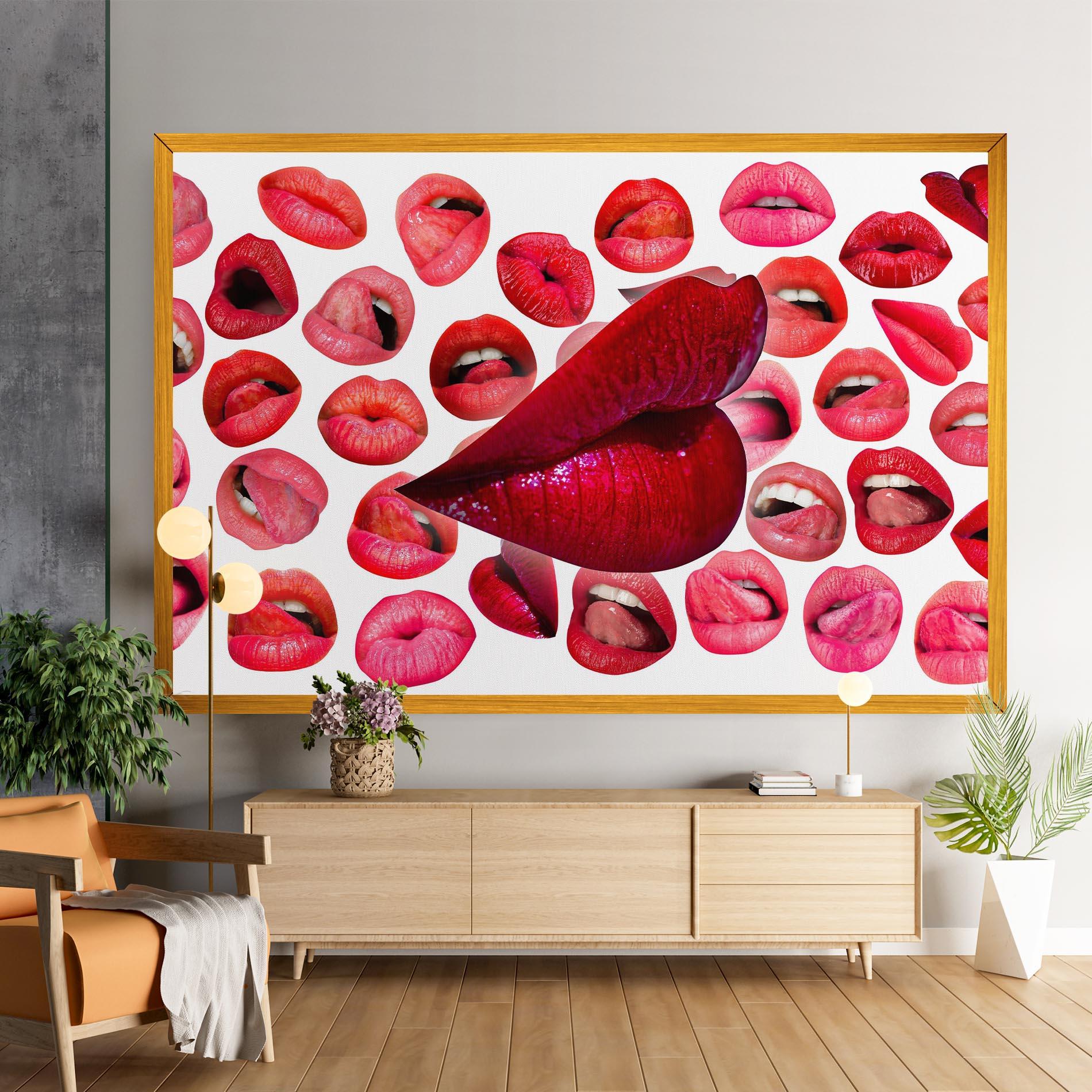 Leinwandbild Red Lip Female mockup 9