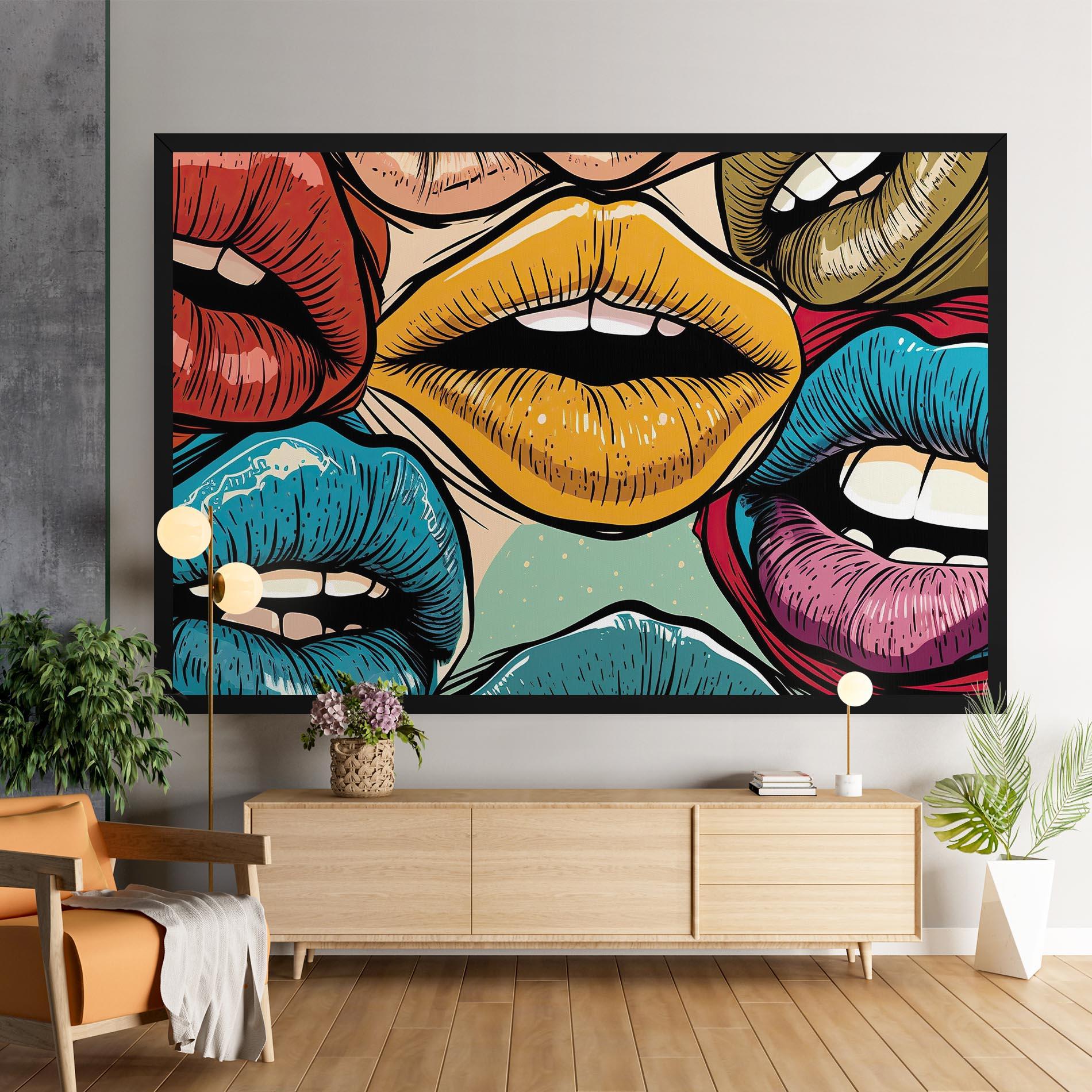 Leinwandbild Comic Book Color Lips mockup 9