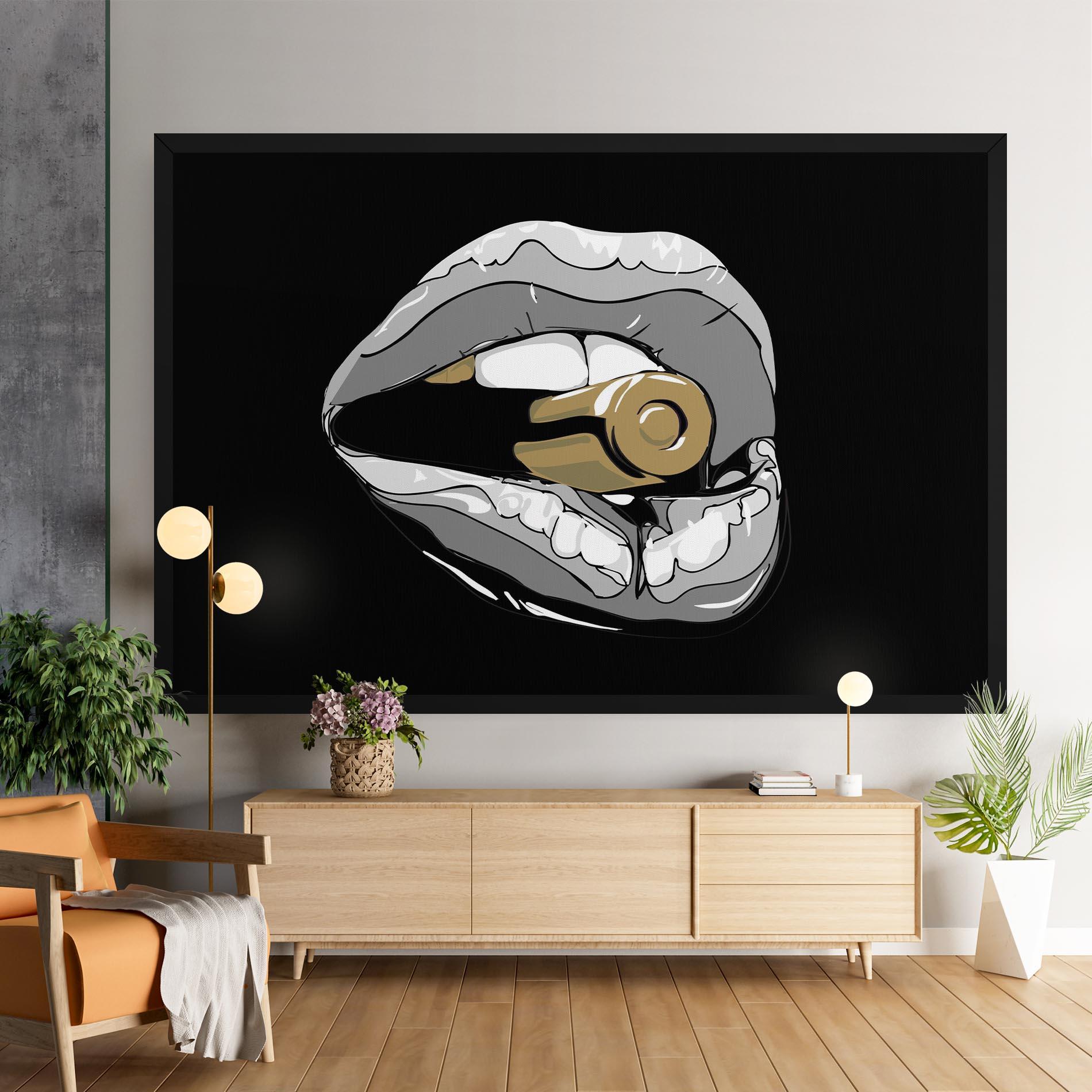 Leinwandbild Grey Bullet Lips mockup 9