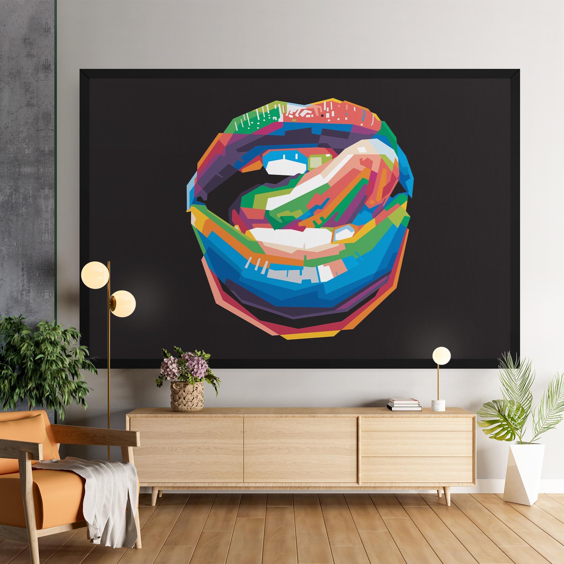 Leinwandbild Lips Toungue mockup 9