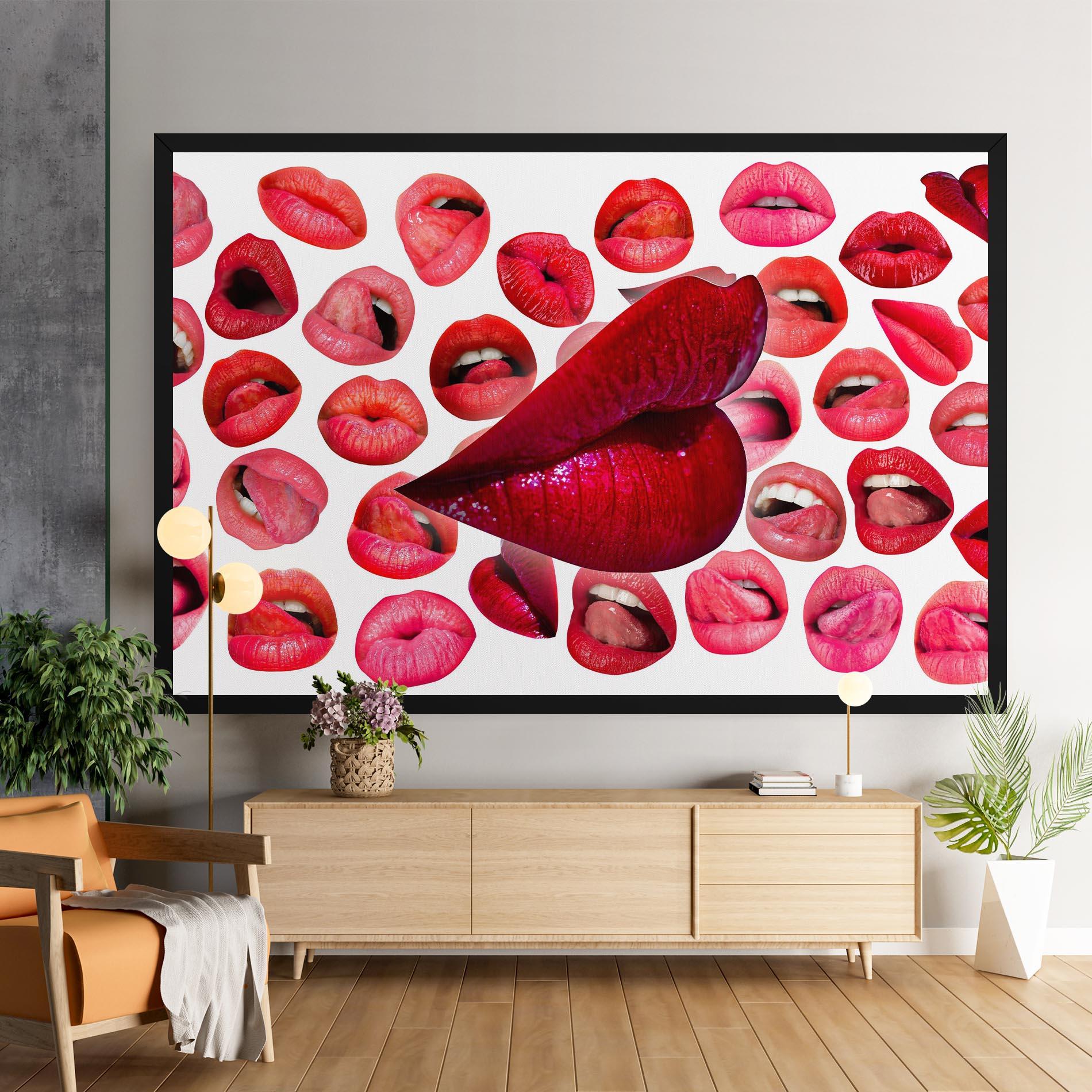 Leinwandbild Red Lip Female mockup 9