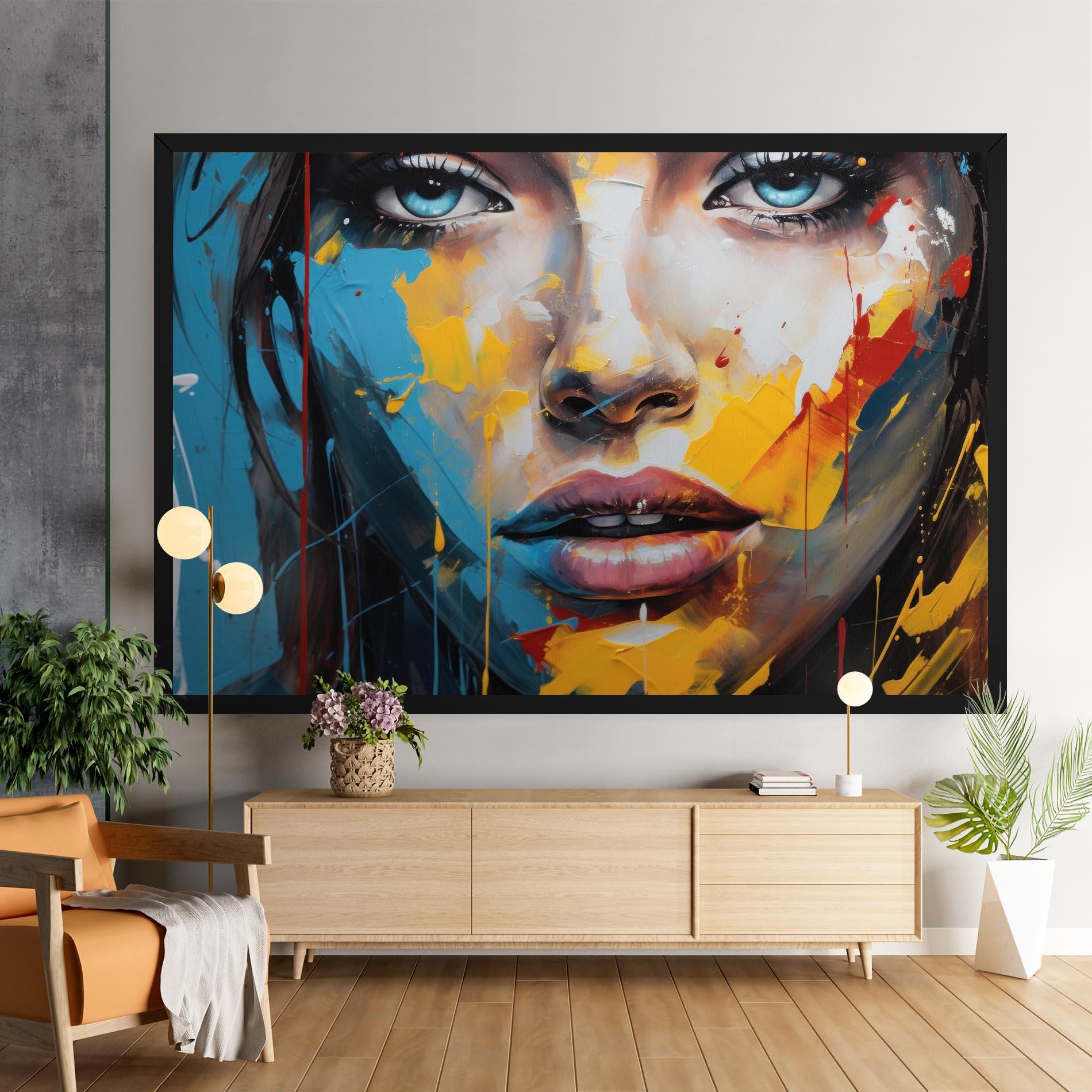 Leinwandbild Woman Abstract Lips mockup 9