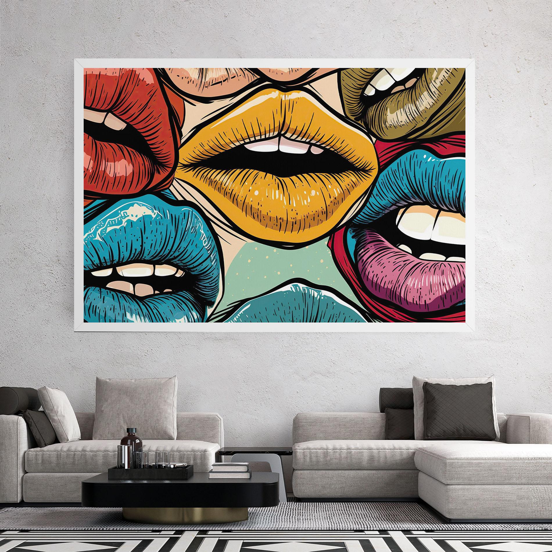 Leinwandbild Comic Book Color Lips mockup 2