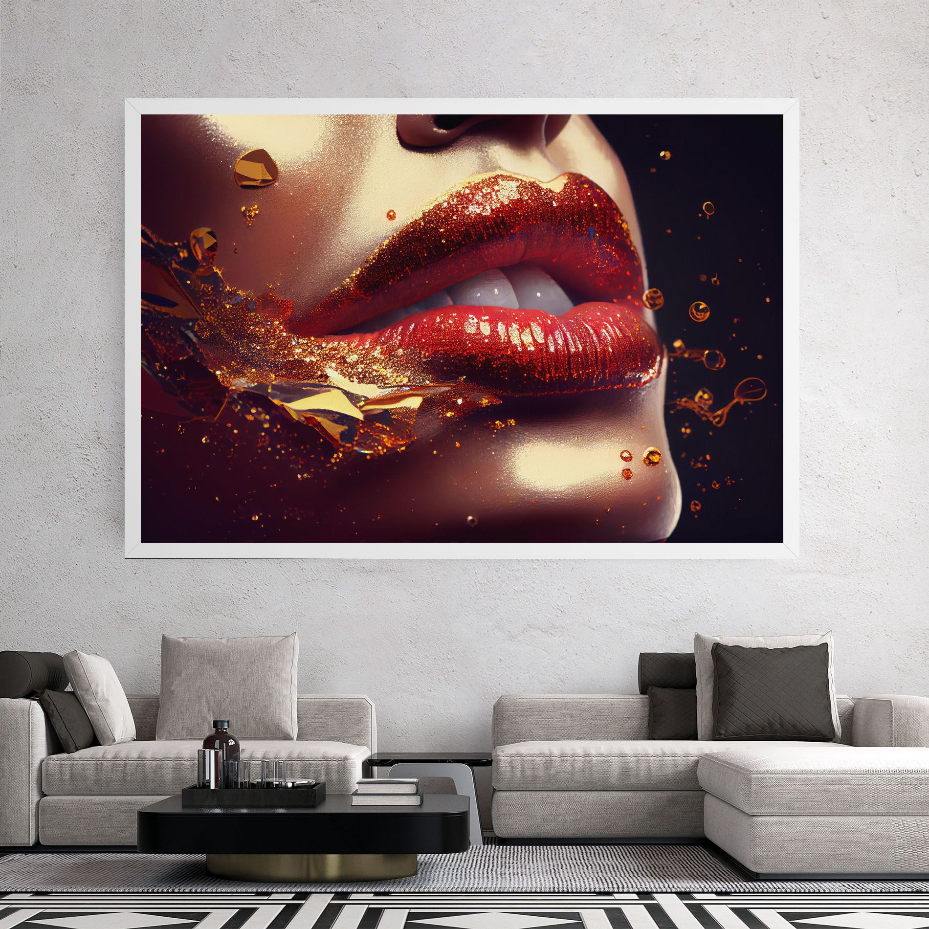 Gold Glitter Lips mockup 2