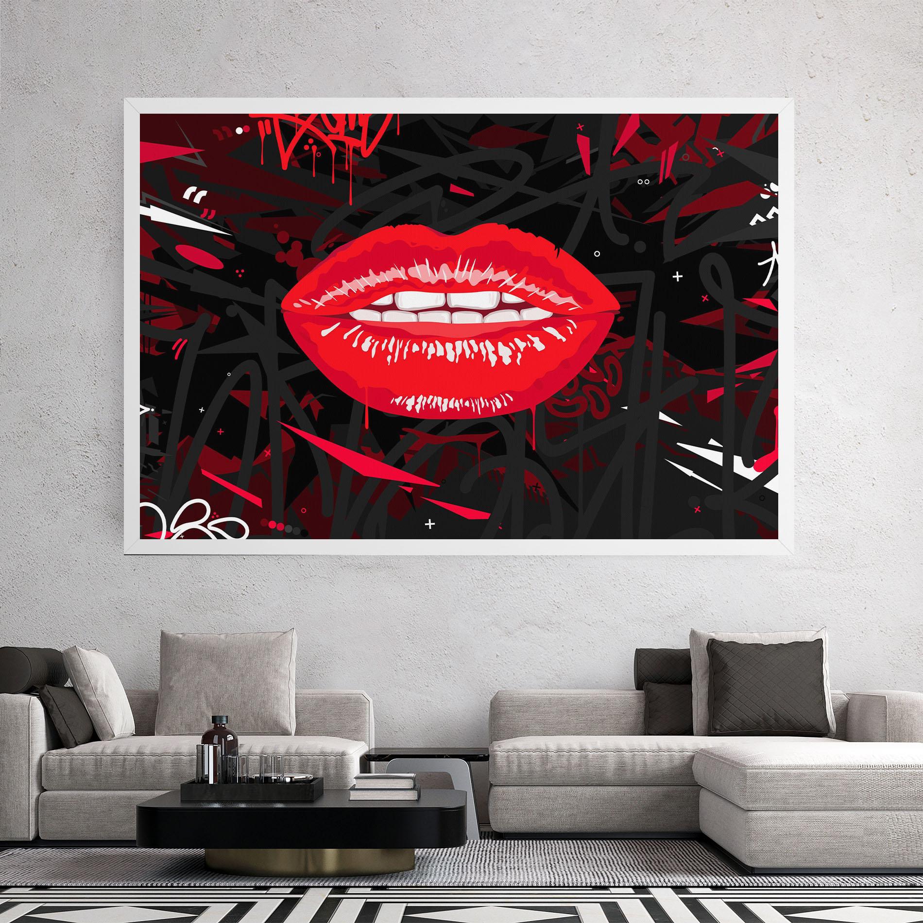 Leinwandbild Graff Lips mockup 2
