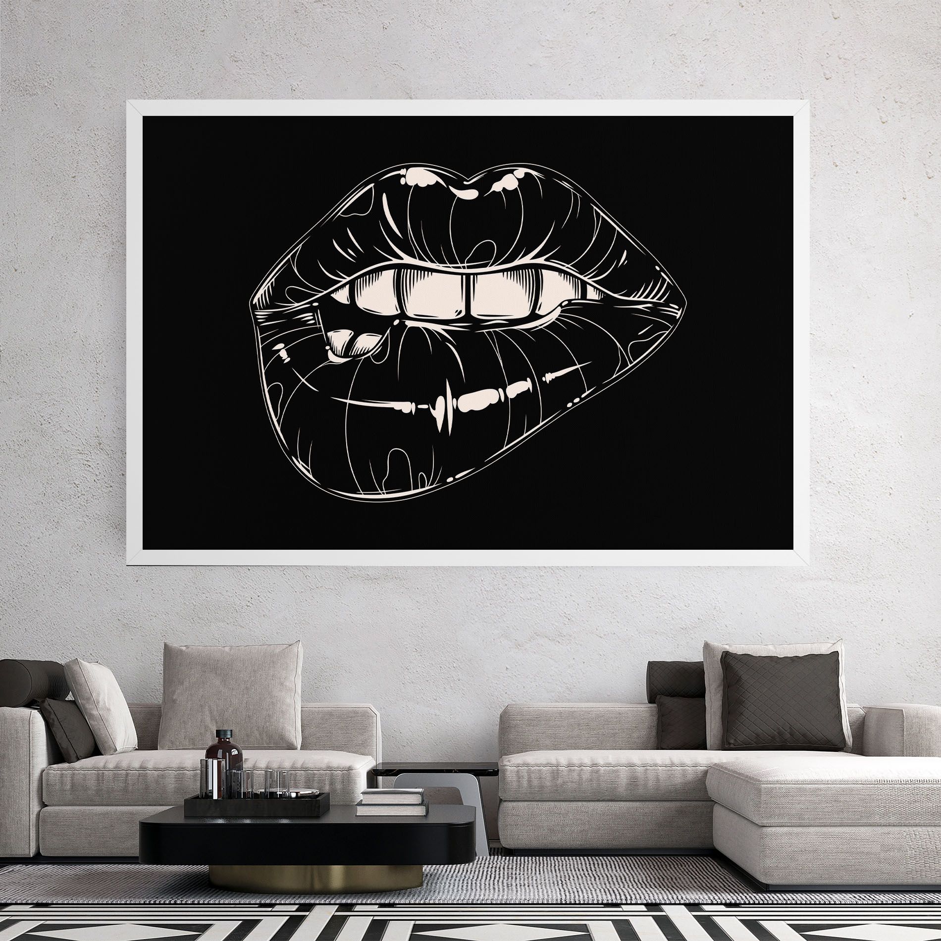 Juicy Lips On Black mockup 2
