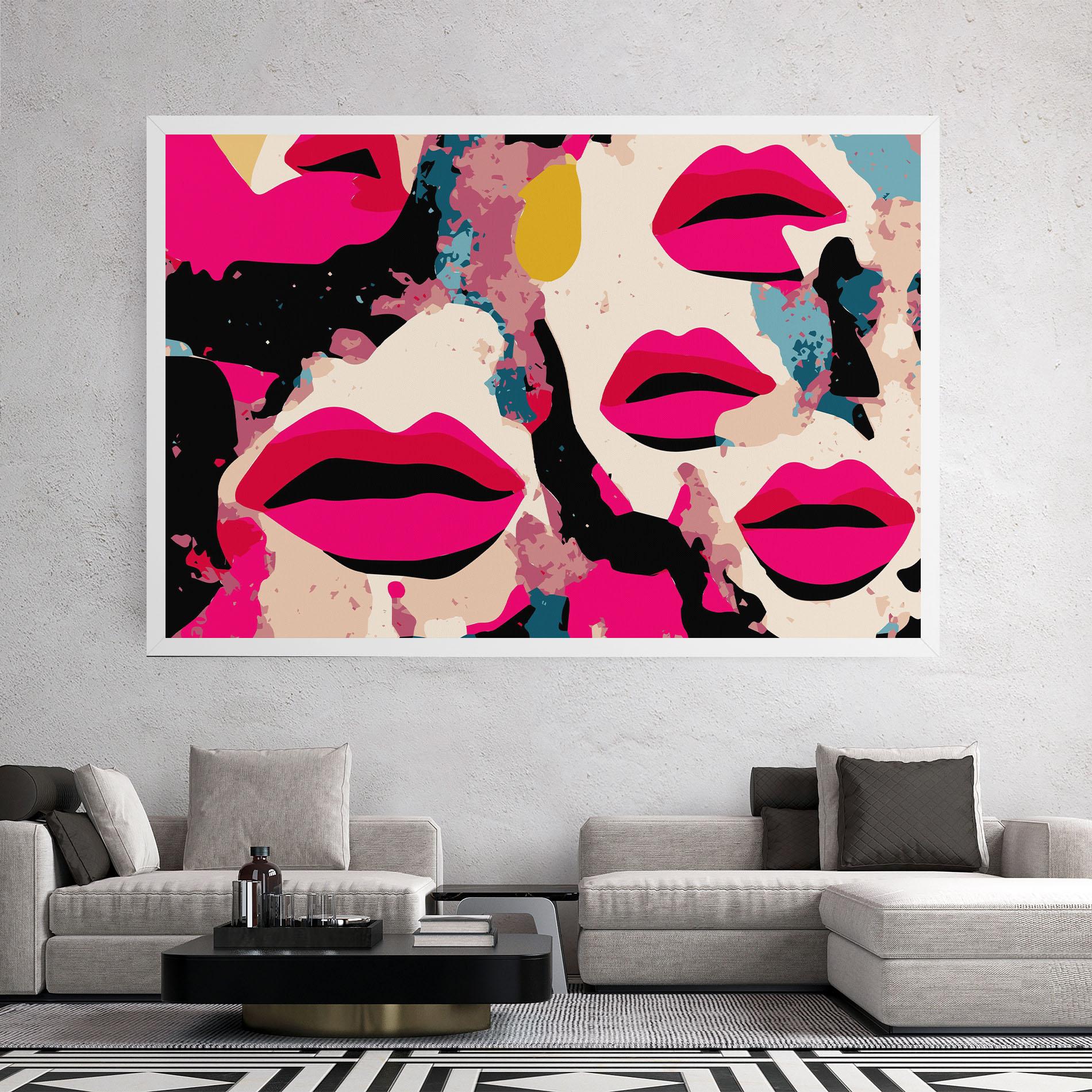 Leinwandbild Pink Lips mockup 2