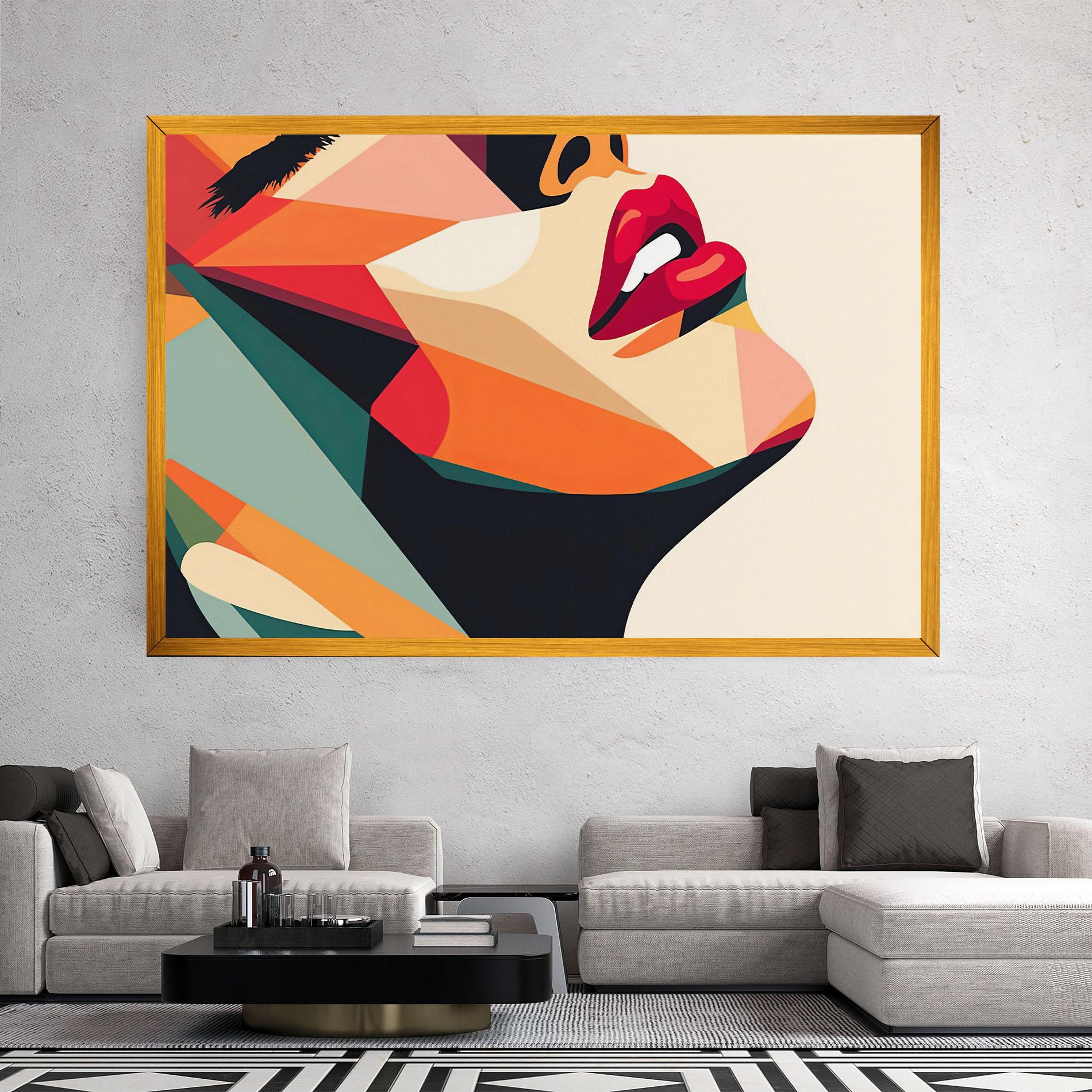 Leinwandbild Abstract Lips mockup 2