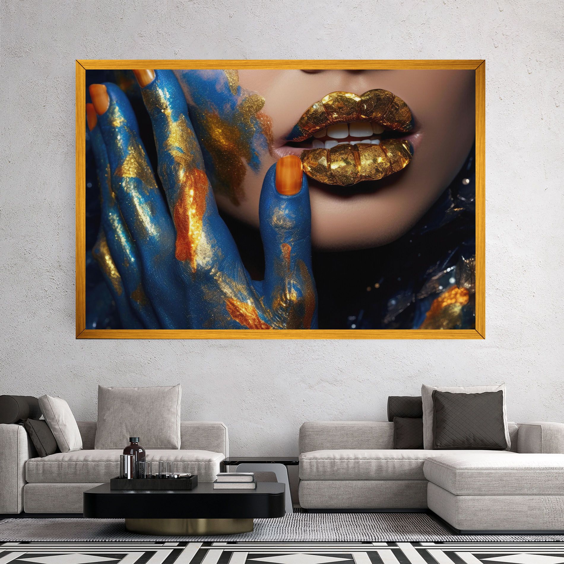 Blue Hand Lips mockup 2