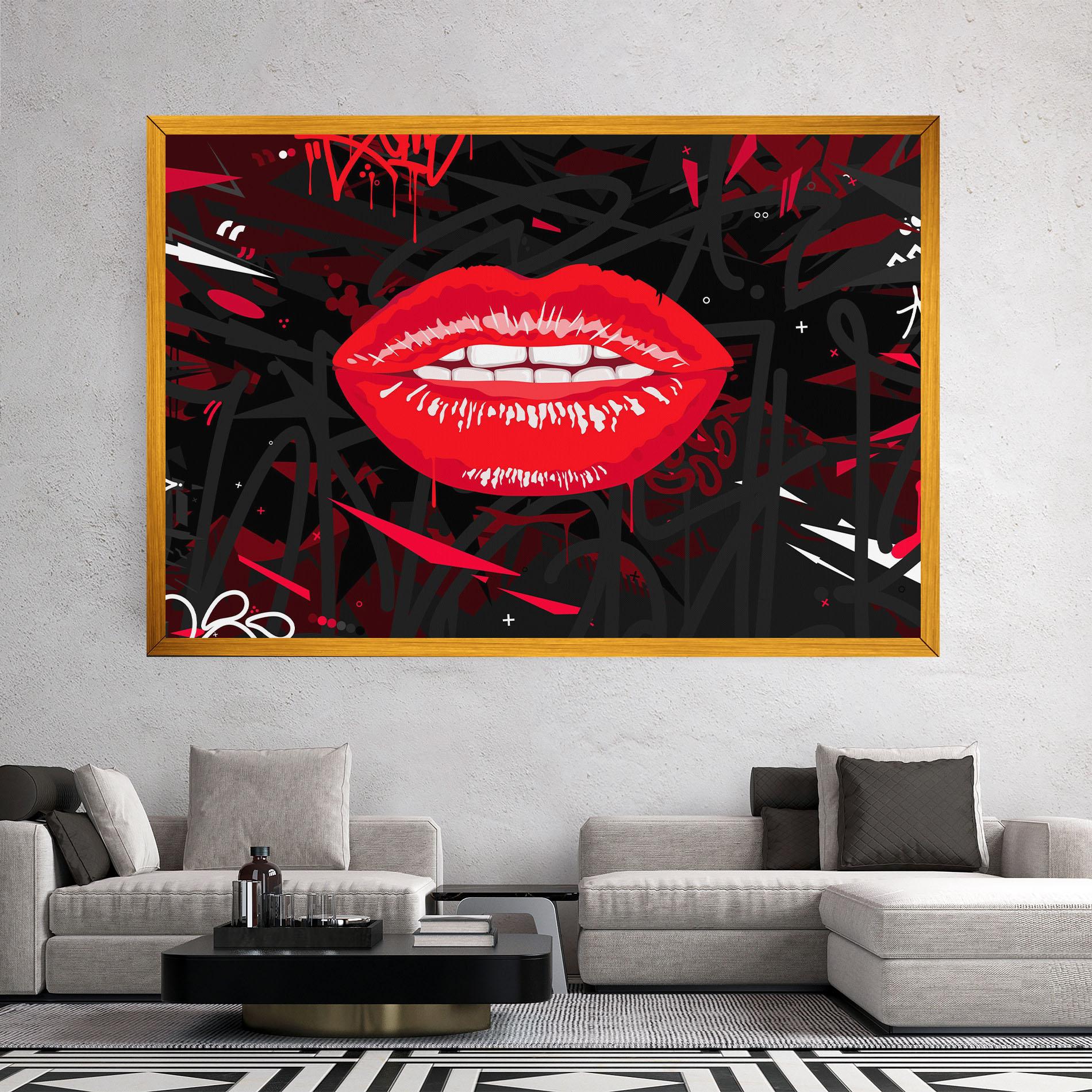 Leinwandbild Graff Lips mockup 2