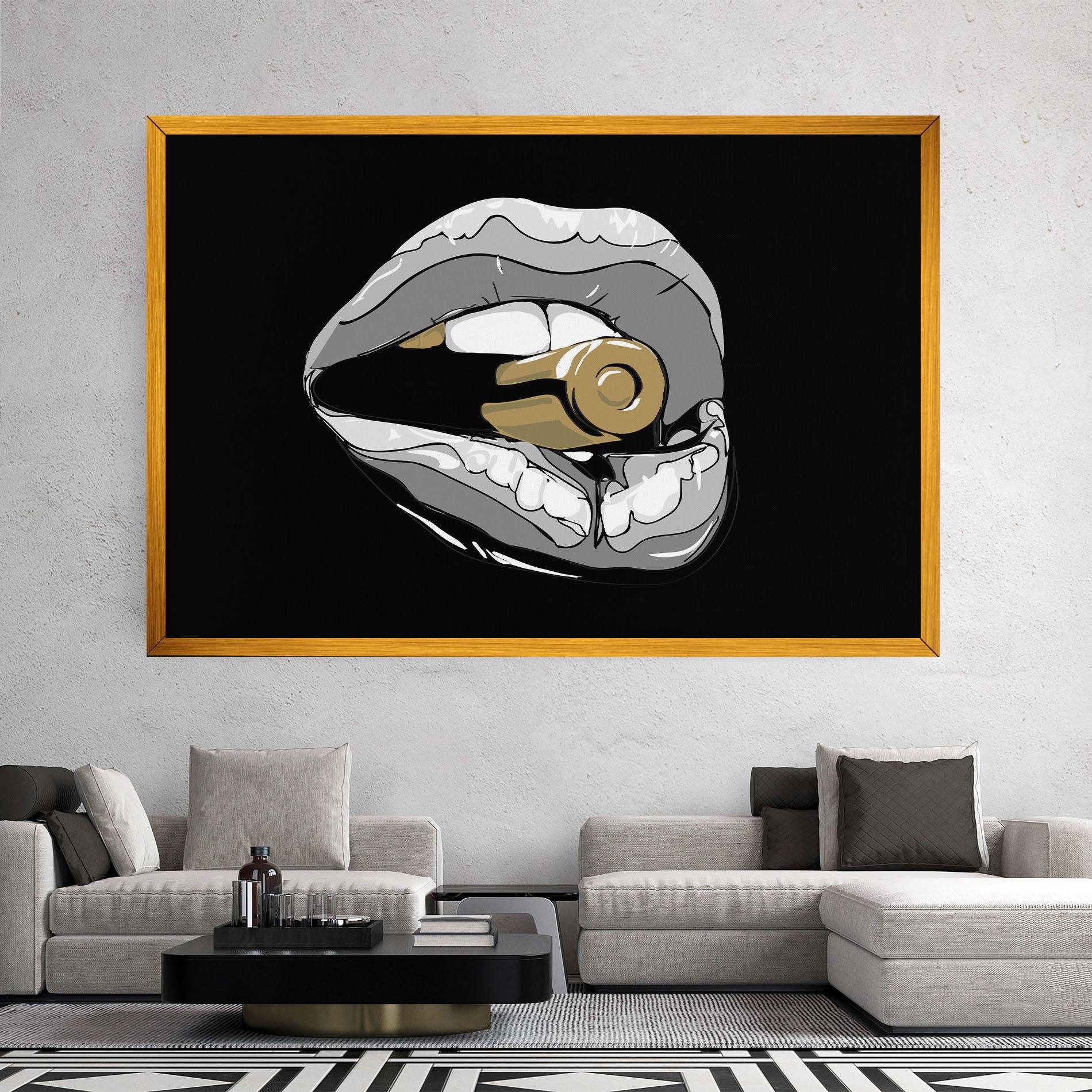 Leinwandbild Grey Bullet Lips mockup 2
