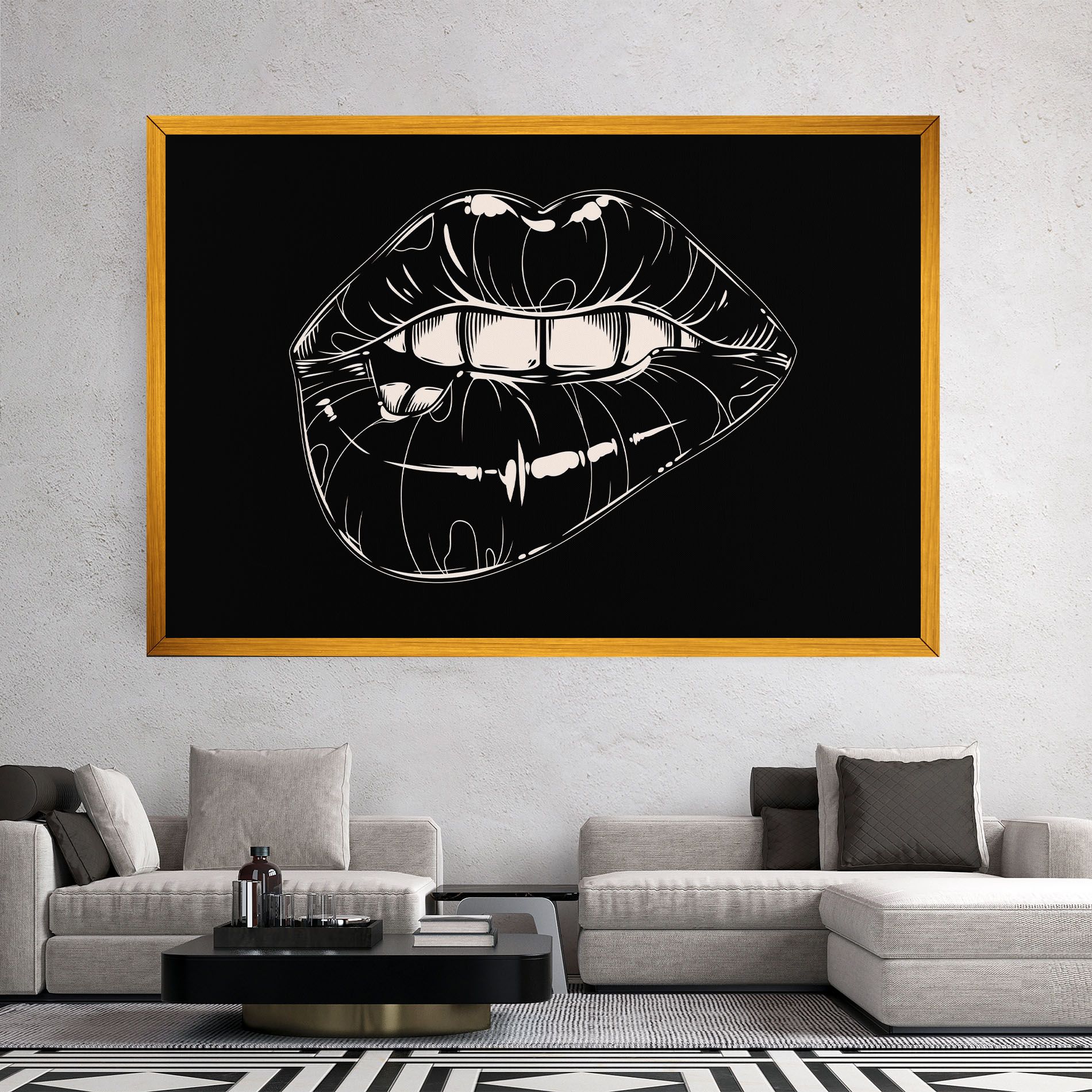 Juicy Lips On Black mockup 2