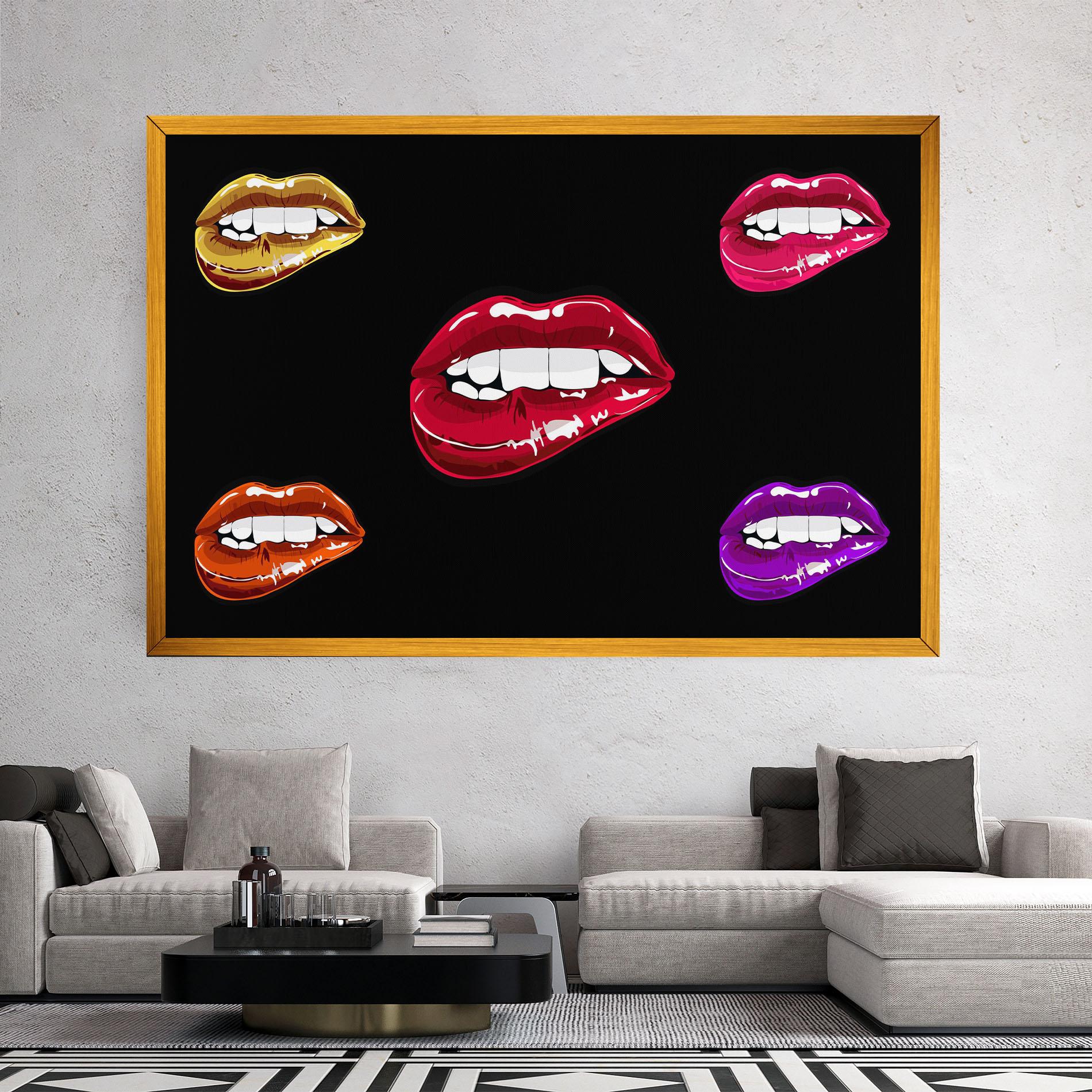 Leinwandbild Mix Color Lips mockup 2