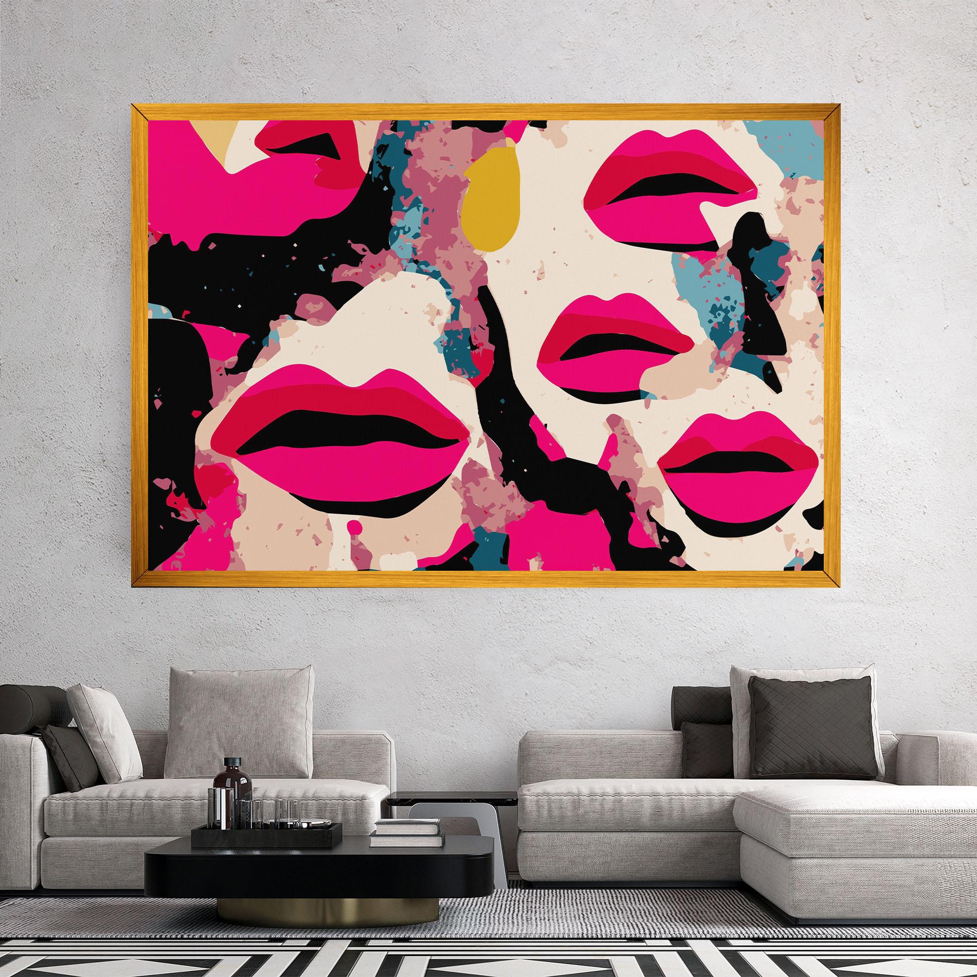 Leinwandbild Pink Lips mockup 2