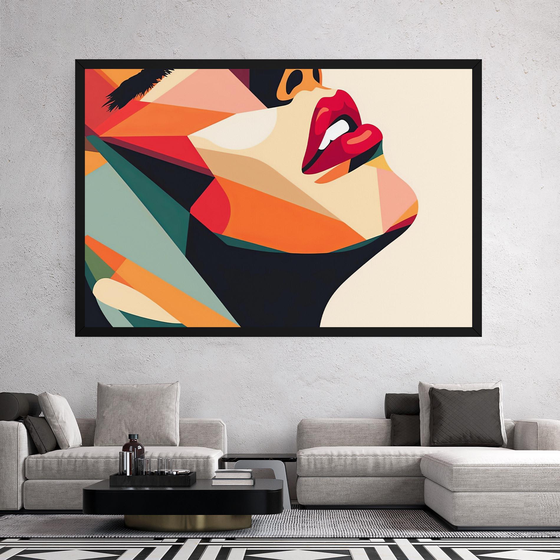 Leinwandbild Abstract Lips mockup 2