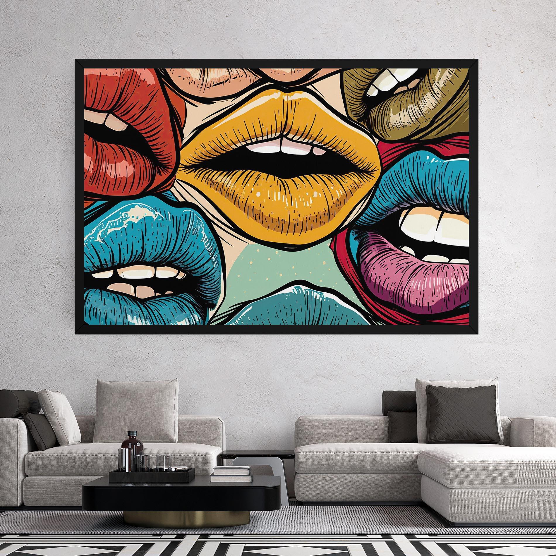 Leinwandbild Comic Book Color Lips mockup 2