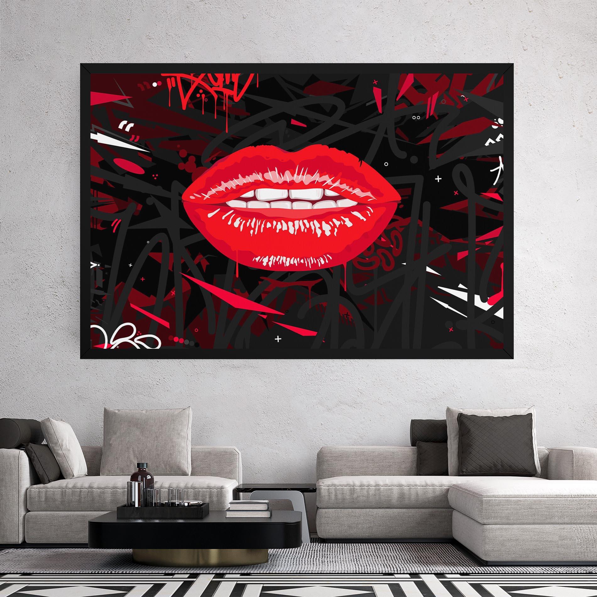 Leinwandbild Graff Lips mockup 2