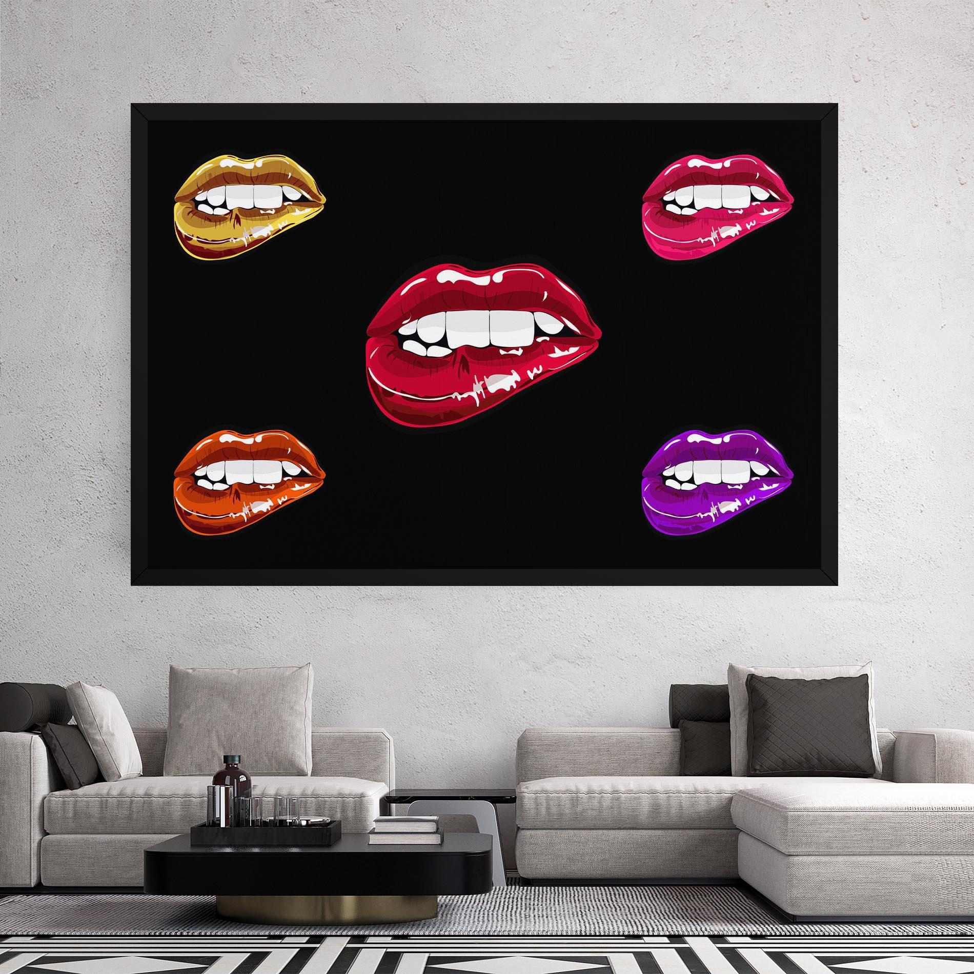 Leinwandbild Mix Color Lips mockup 2