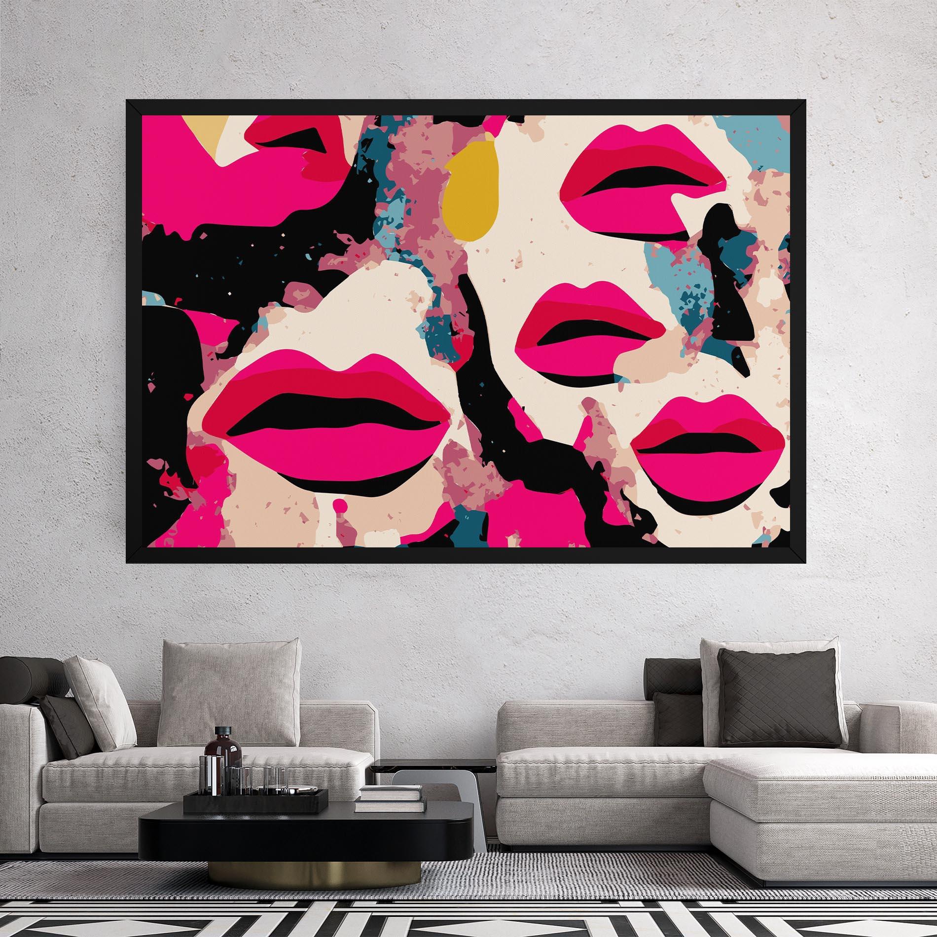 Leinwandbild Pink Lips mockup 2