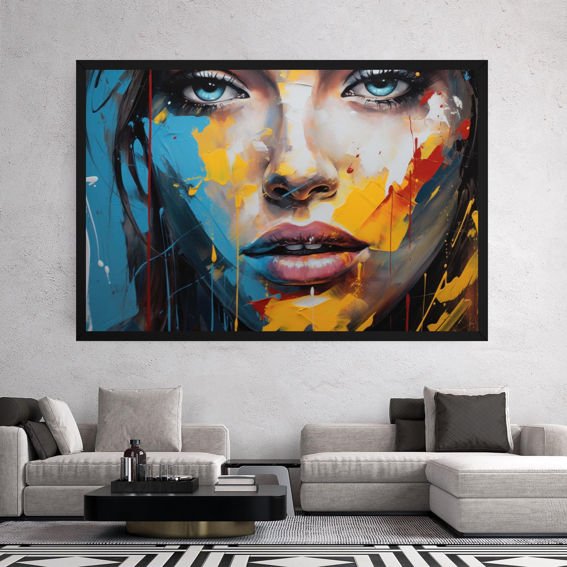 Leinwandbild Woman Abstract Lips mockup 2