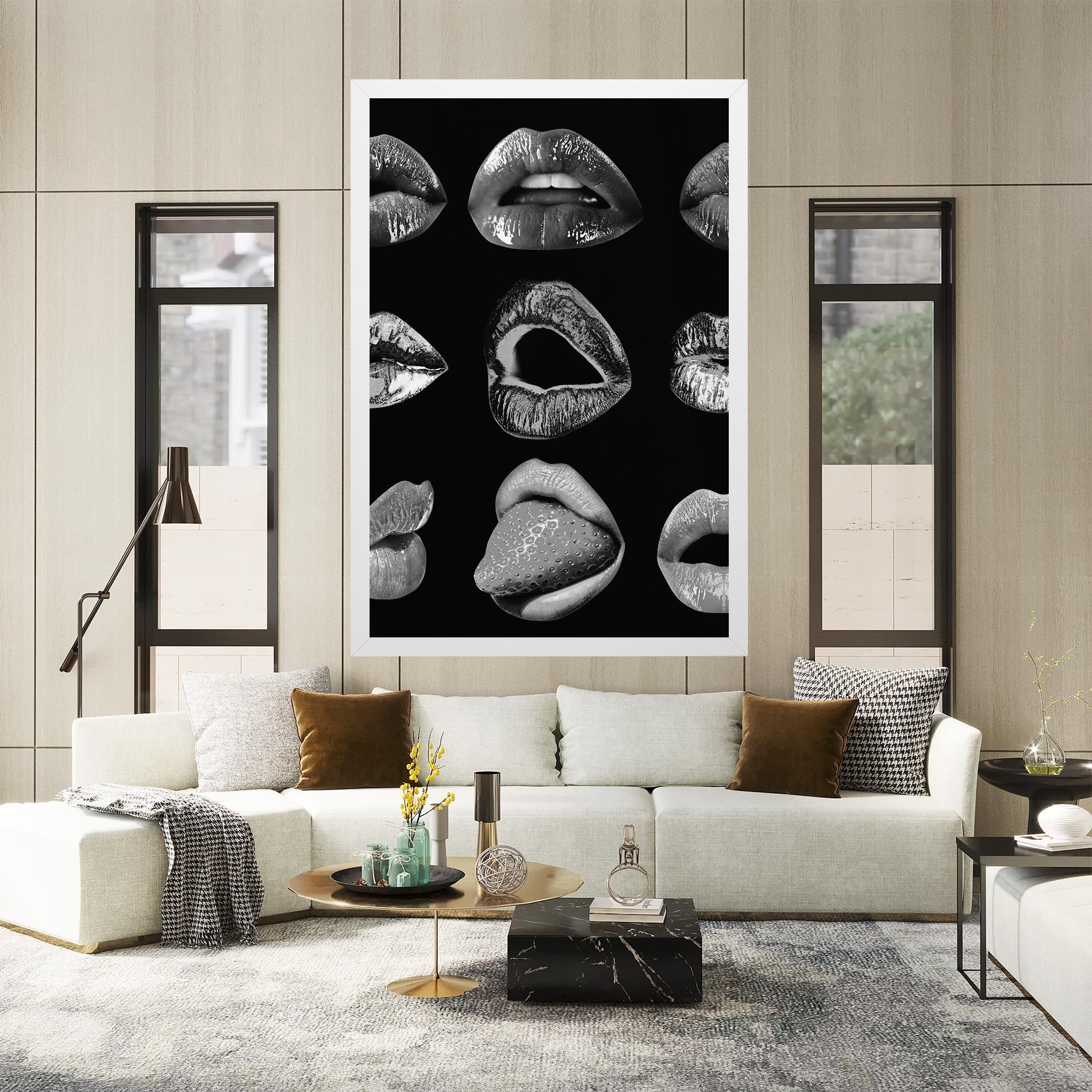 Grey Lips Collage mockup 2