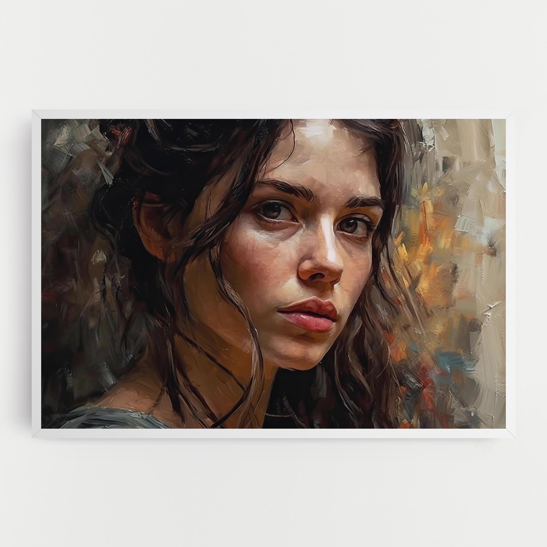 Leinwandbild Closeup Impasto Portrait mockup 0