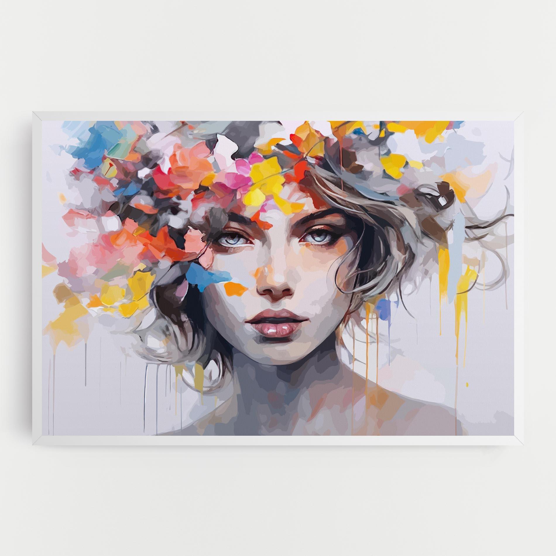 Leinwandbild Colorful Hair Portrait mockup 0