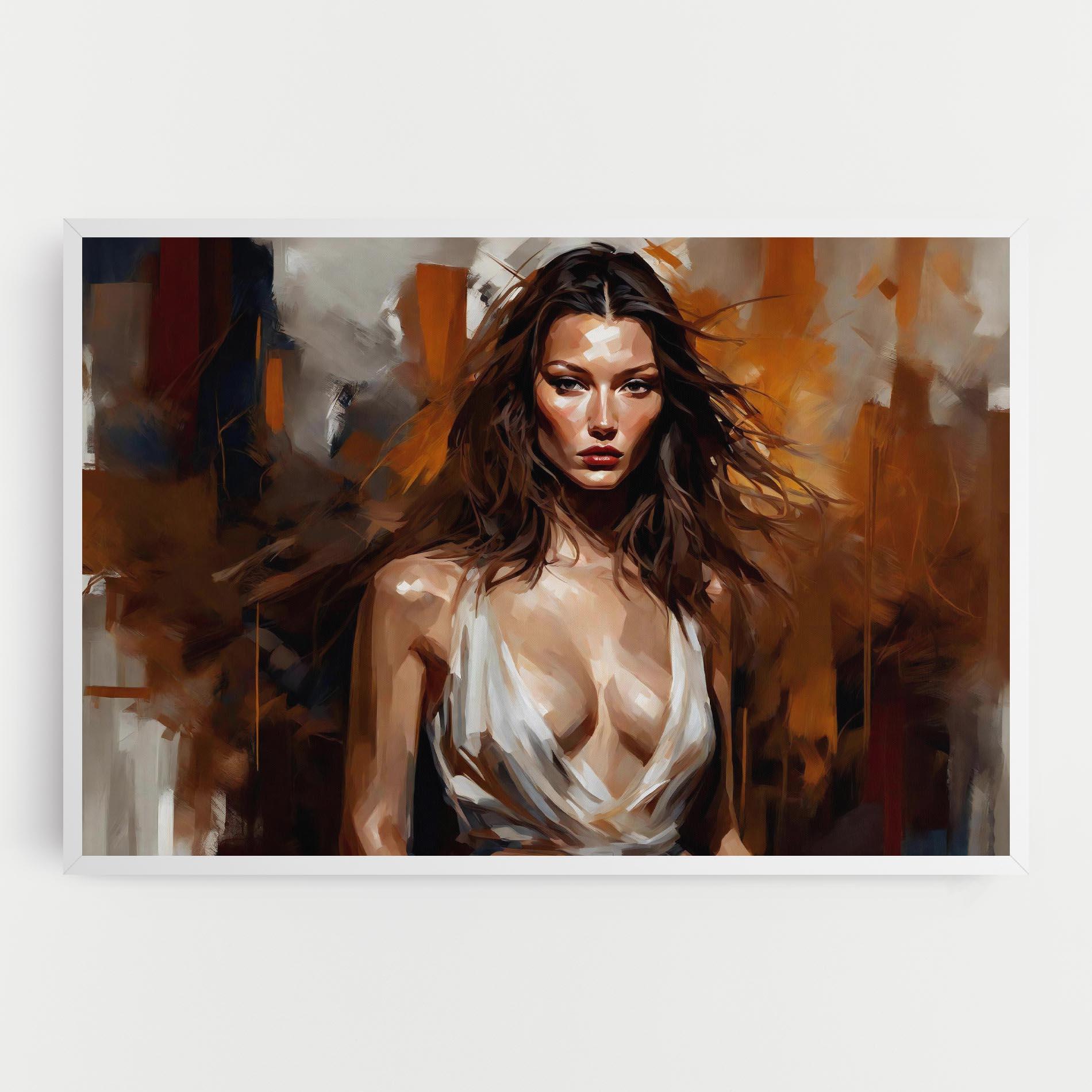 Leinwandbild Long Brown Hair Woman mockup 0