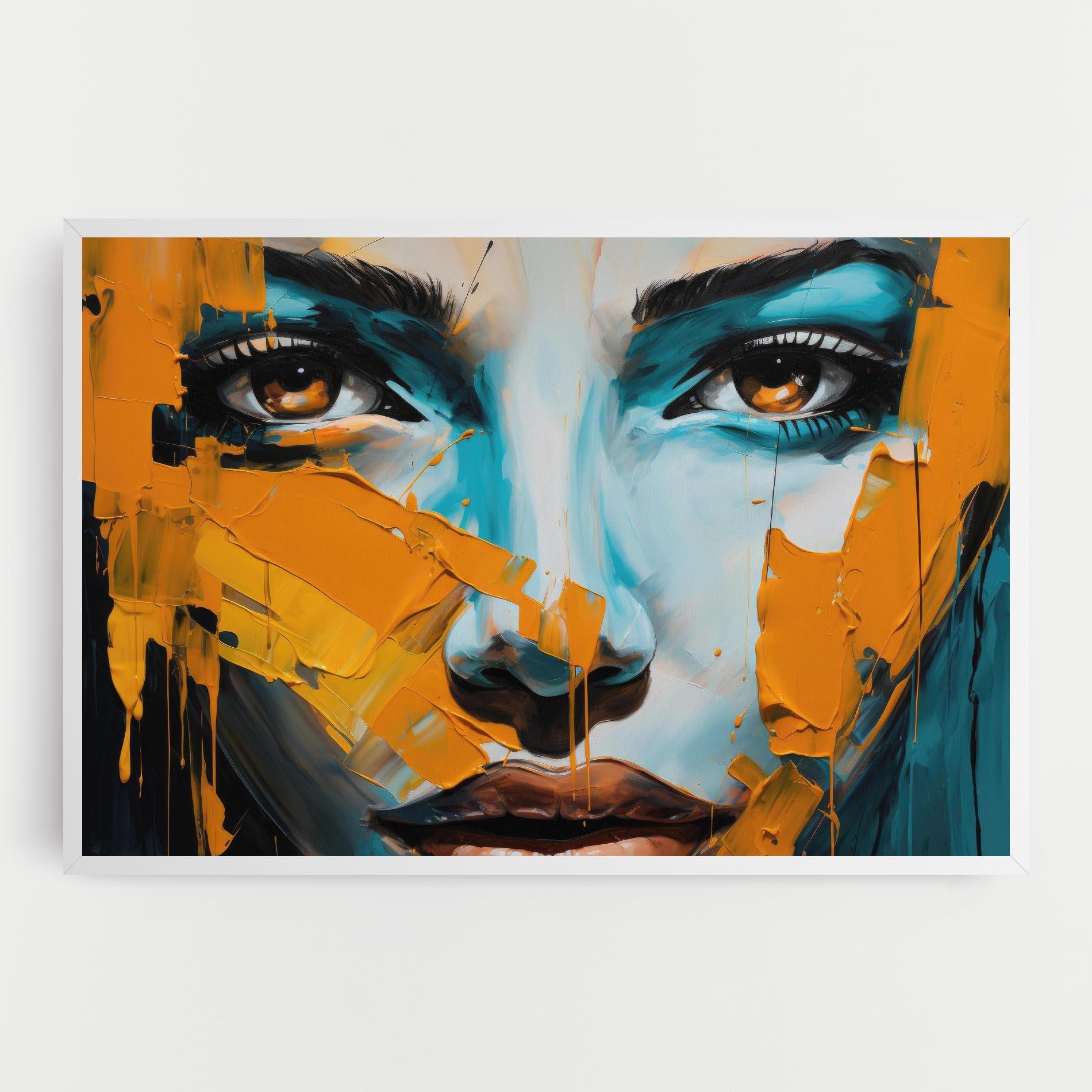 Leinwandbild Orange Paint Portrait mockup 0