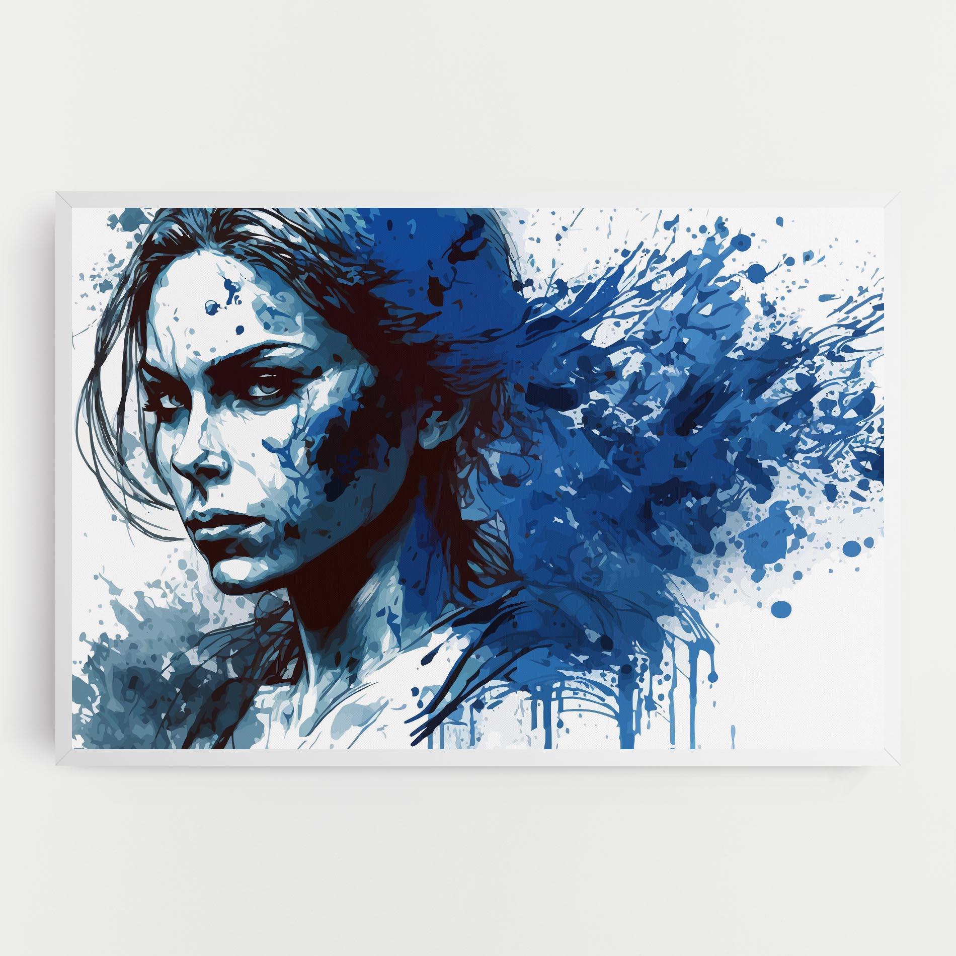 Leinwandbild Portrait Blue Woman mockup 0