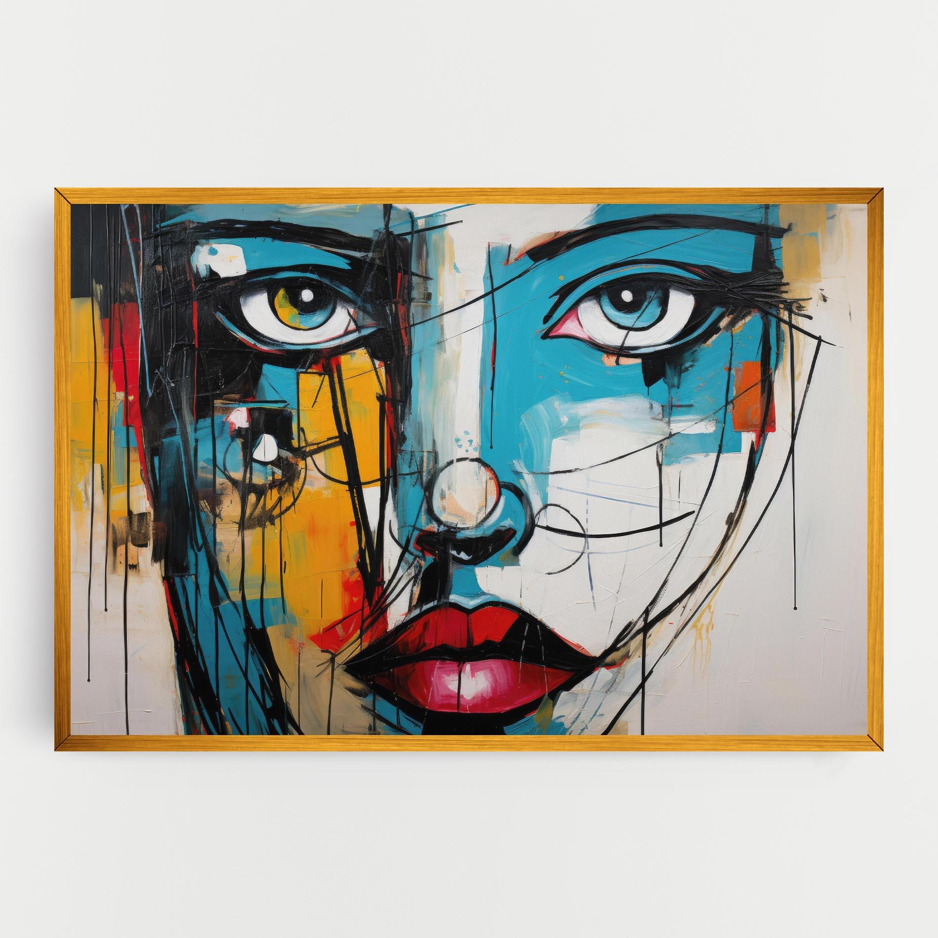 Leinwandbild Abstract Drawing Portret mockup 0