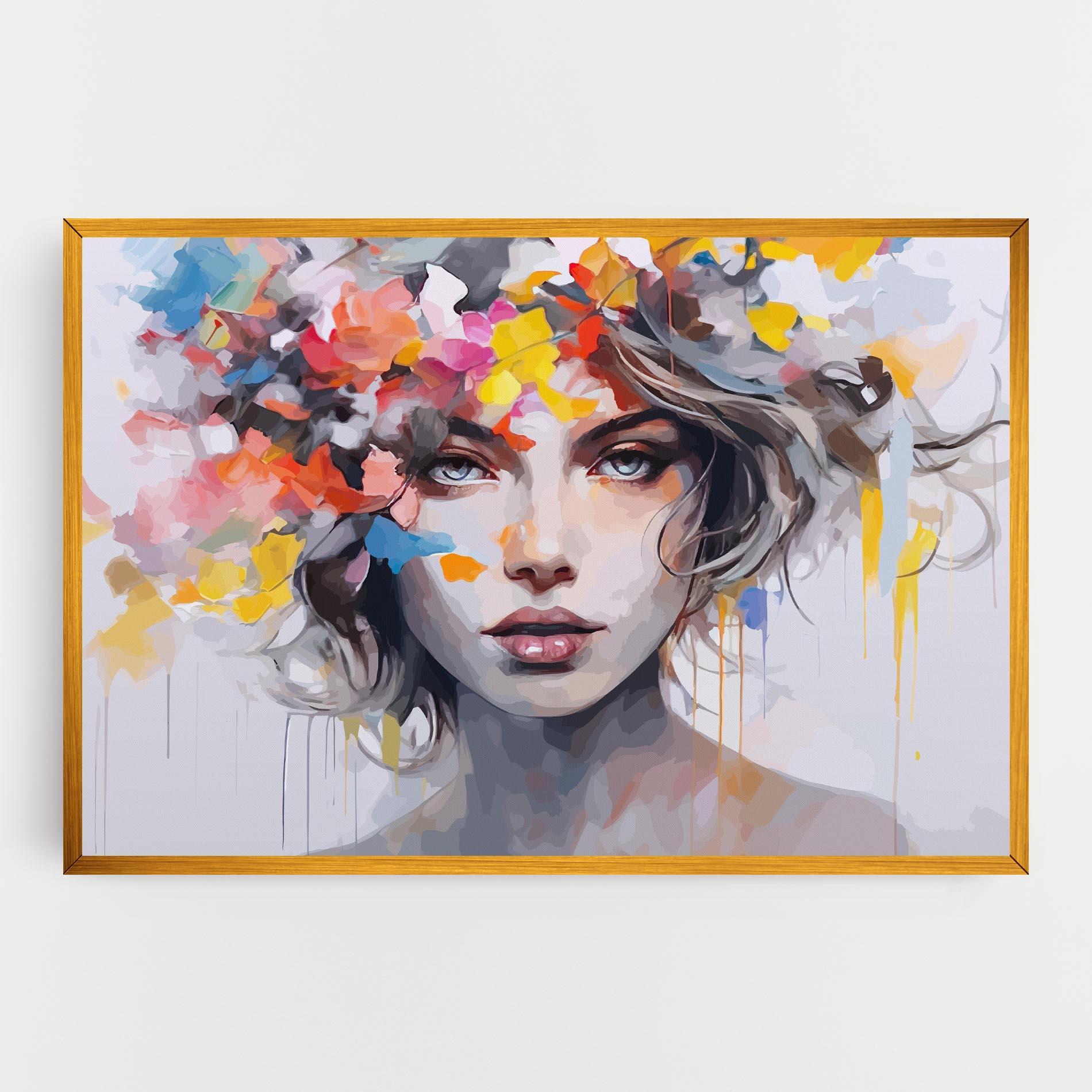 Leinwandbild Colorful Hair Portrait mockup 0