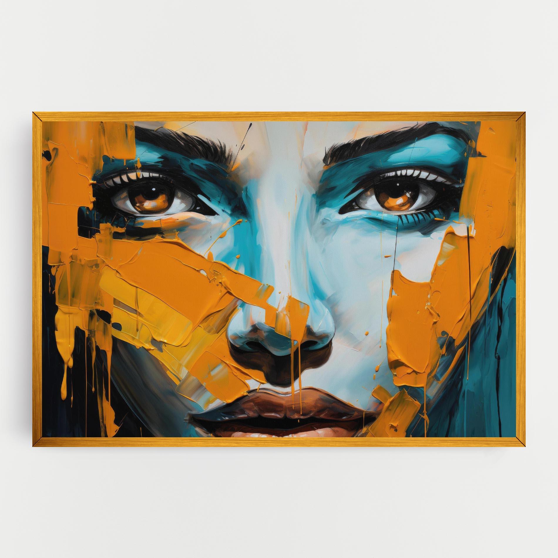 Leinwandbild Orange Paint Portrait mockup 0