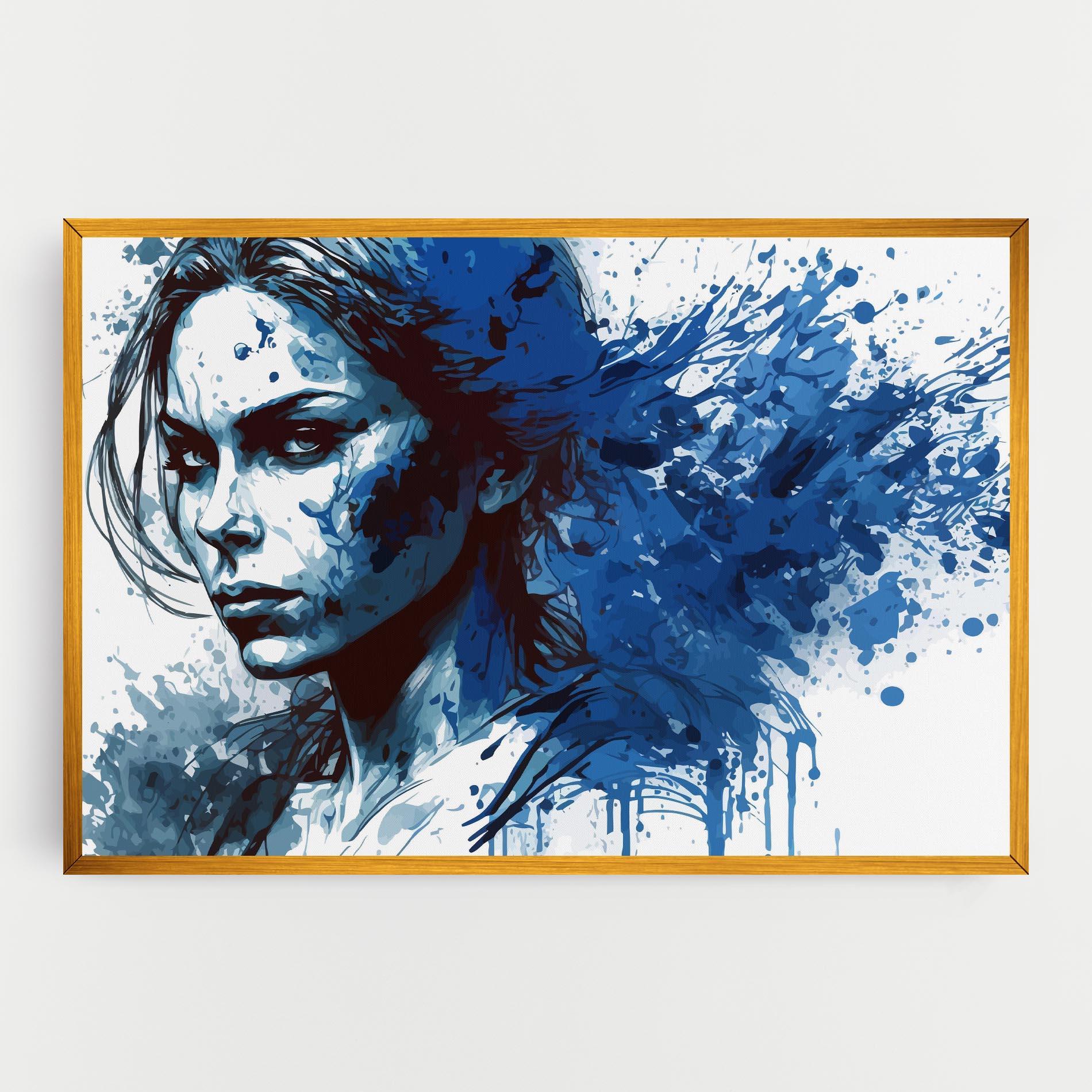 Leinwandbild Portrait Blue Woman mockup 0