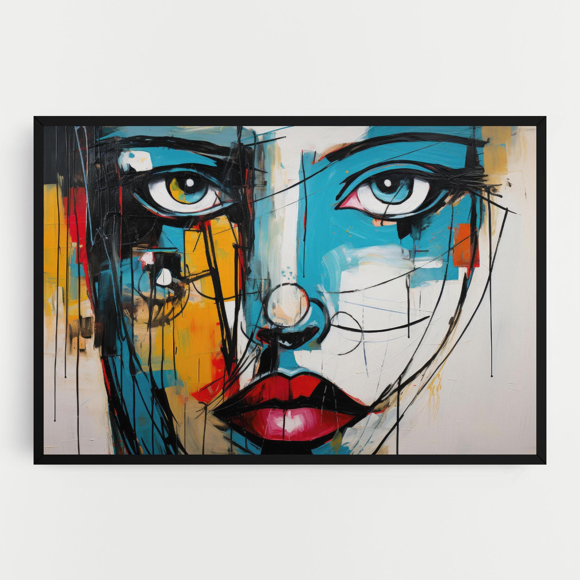 Leinwandbild Abstract Drawing Portret mockup 0