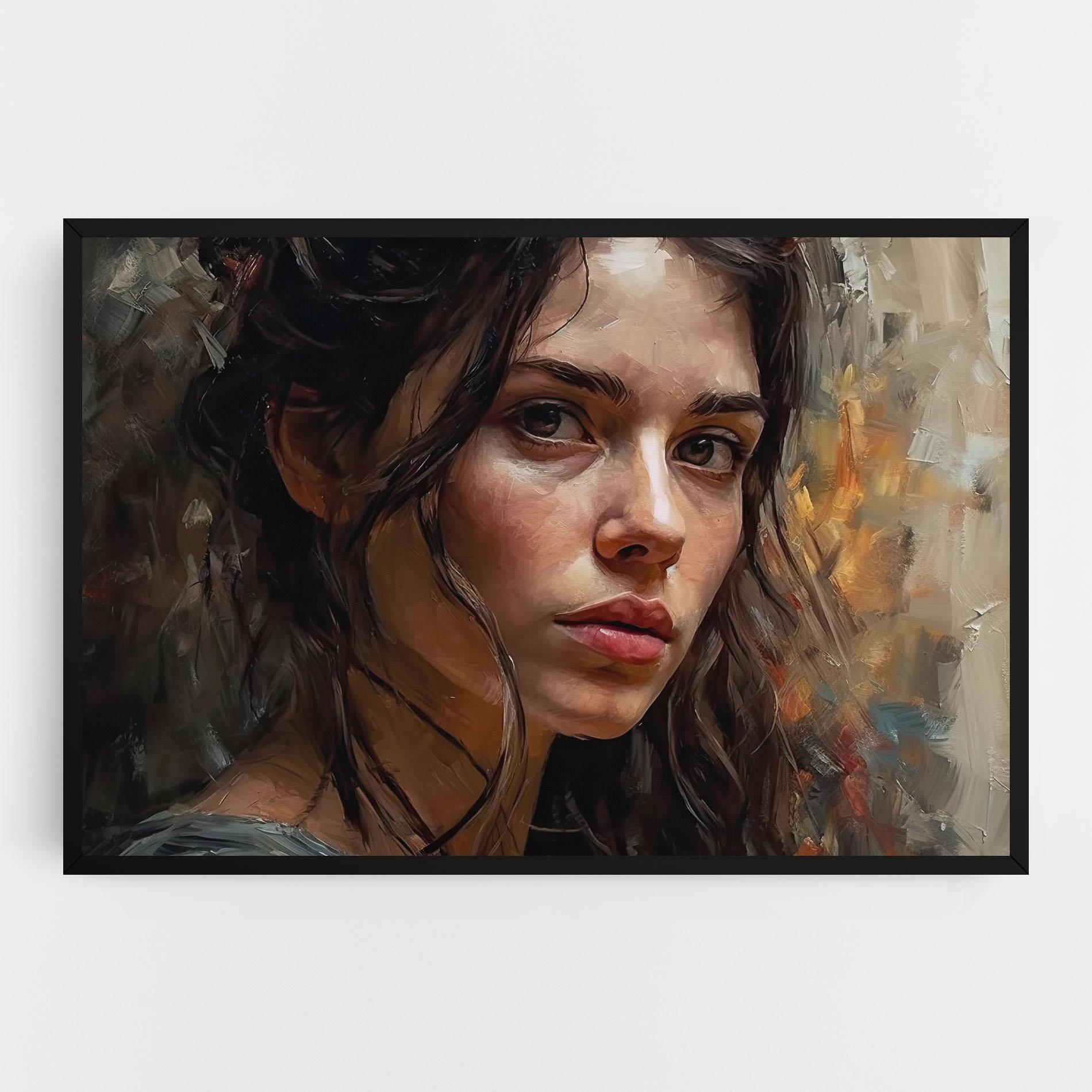 Leinwandbild Closeup Impasto Portrait mockup 0