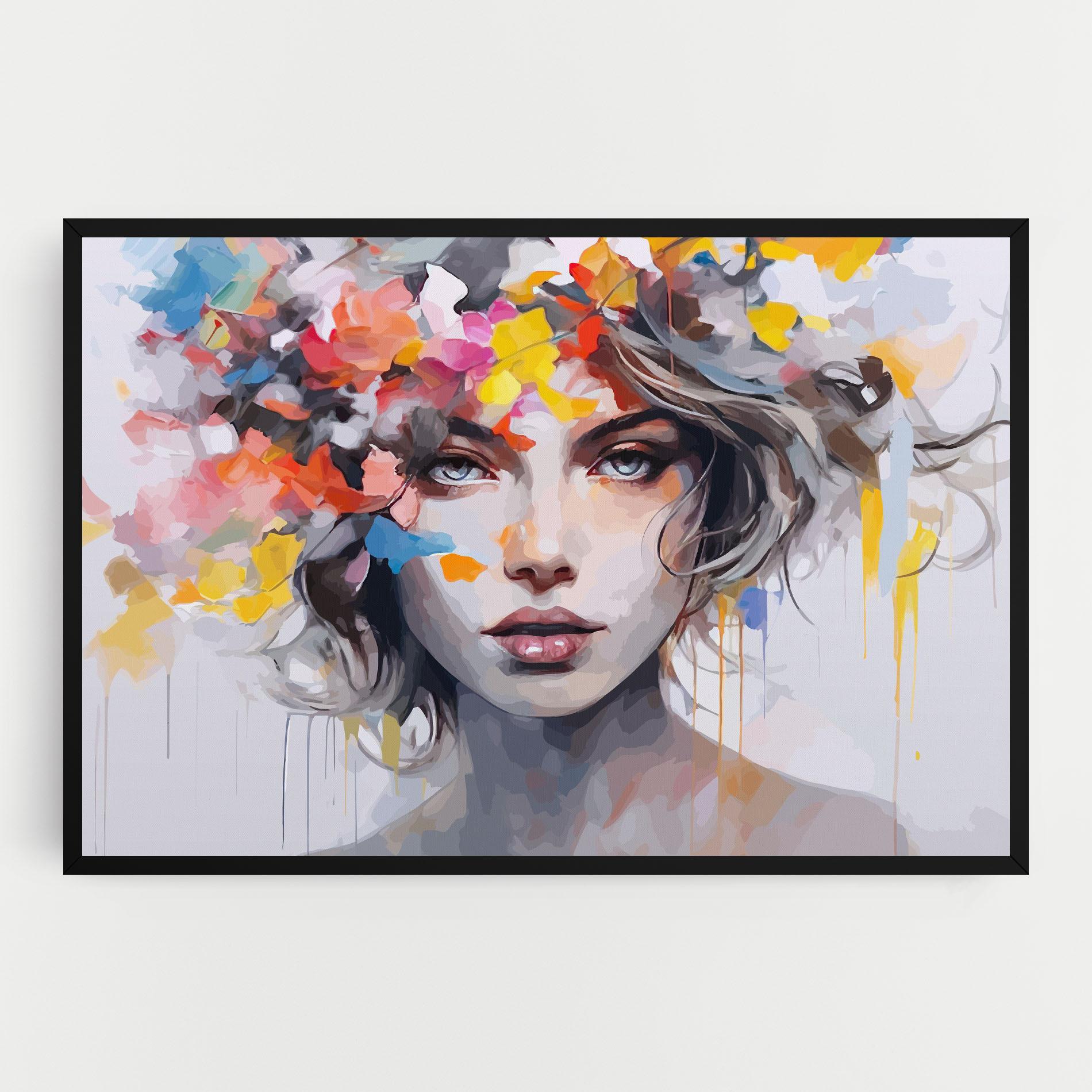 Leinwandbild Colorful Hair Portrait mockup 0