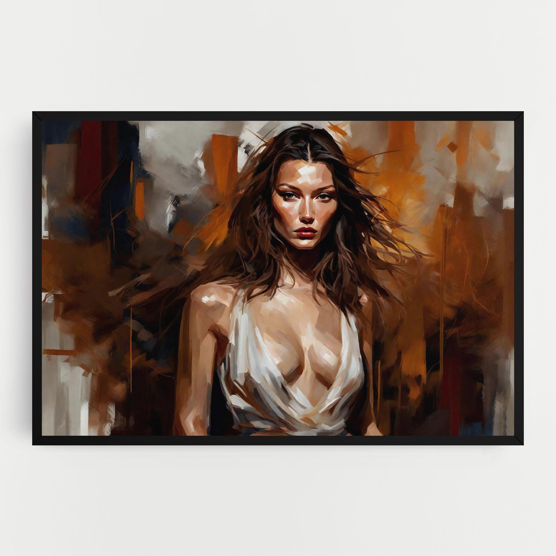 Leinwandbild Long Brown Hair Woman mockup 0
