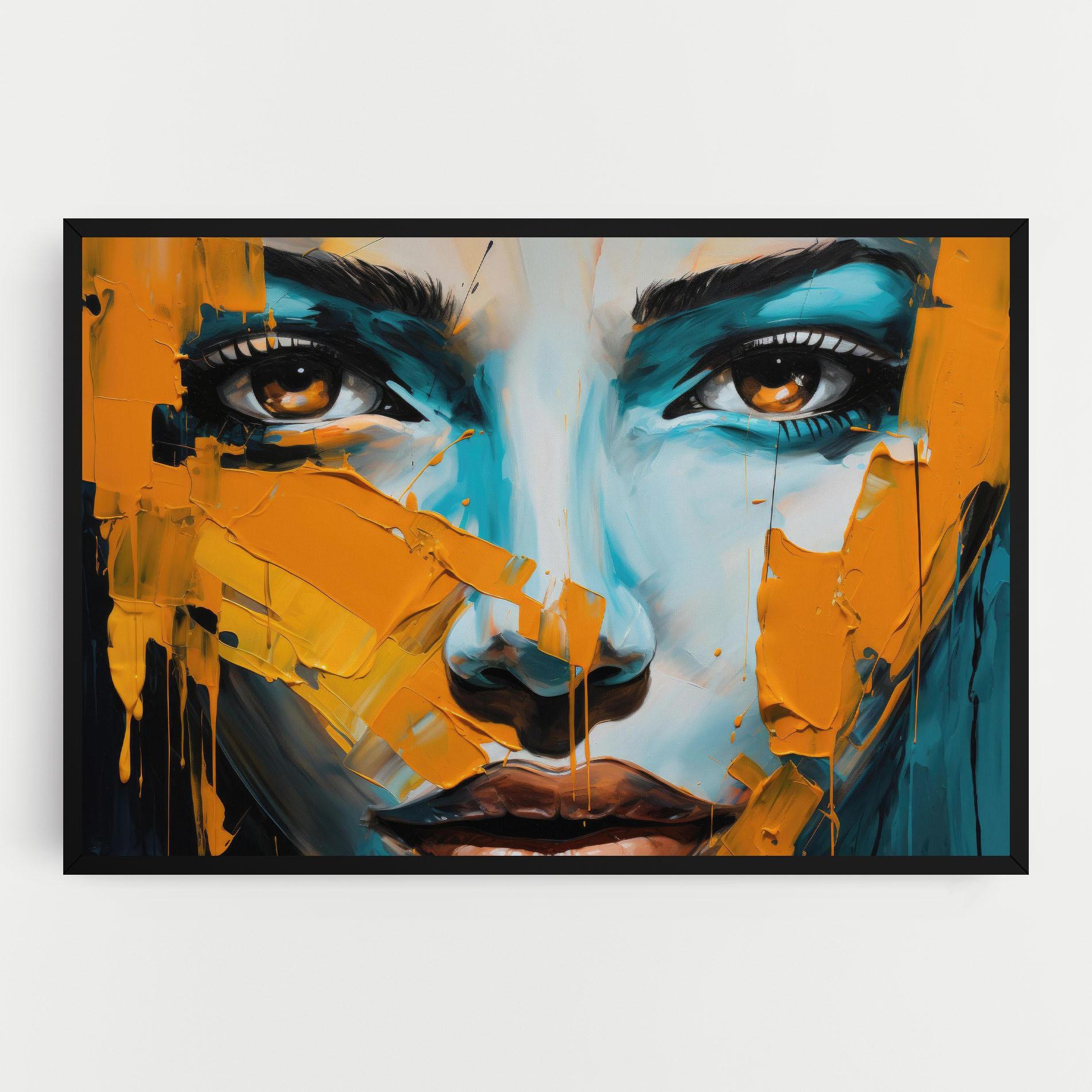 Leinwandbild Orange Paint Portrait mockup 0