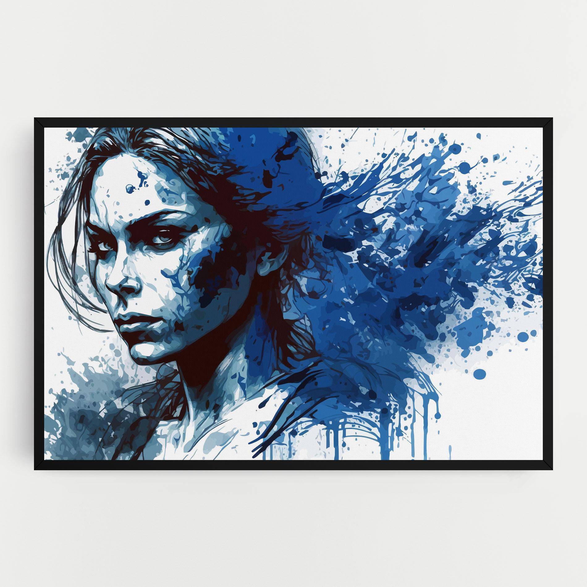 Leinwandbild Portrait Blue Woman mockup 0