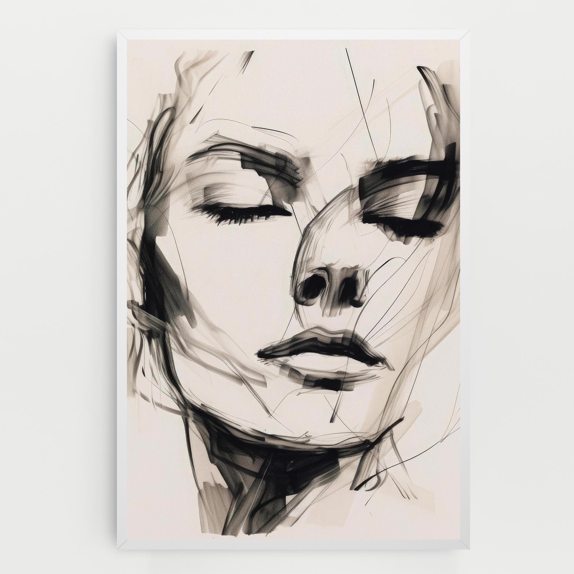 Leinwandbild Continuous Line Woman mockup 0