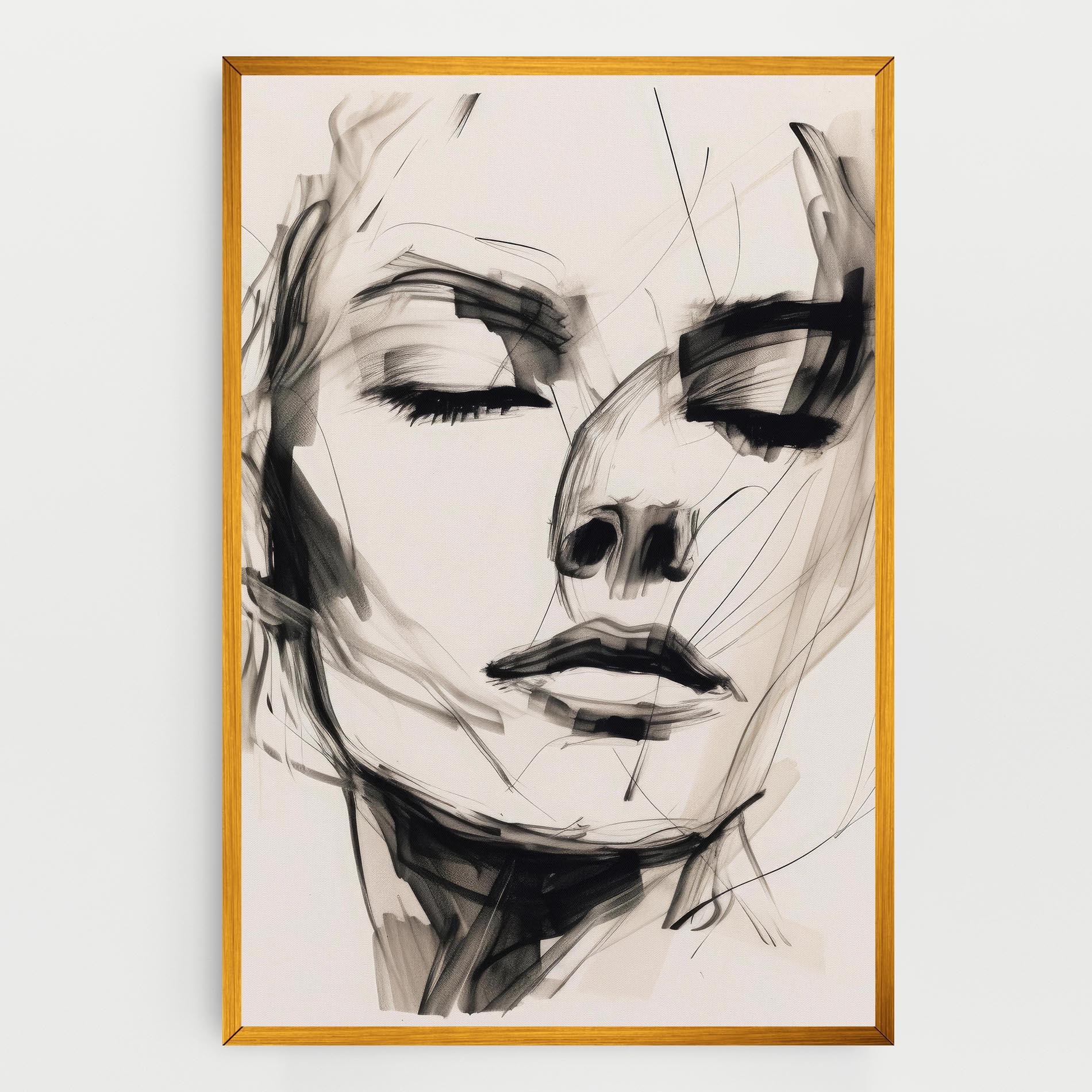 Leinwandbild Continuous Line Woman mockup 0