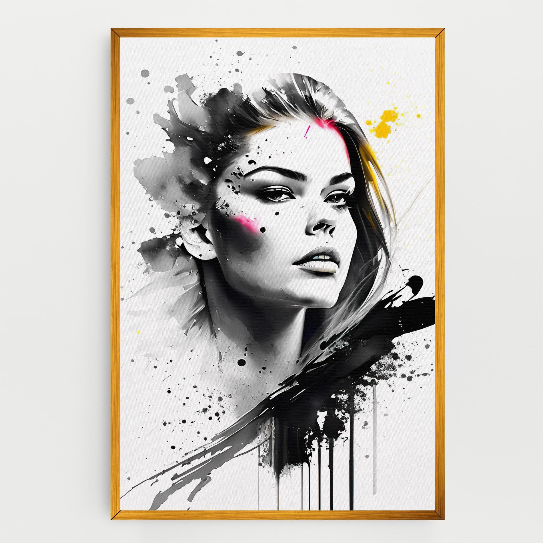 Leinwandbild Ink Splash Portrait mockup 0