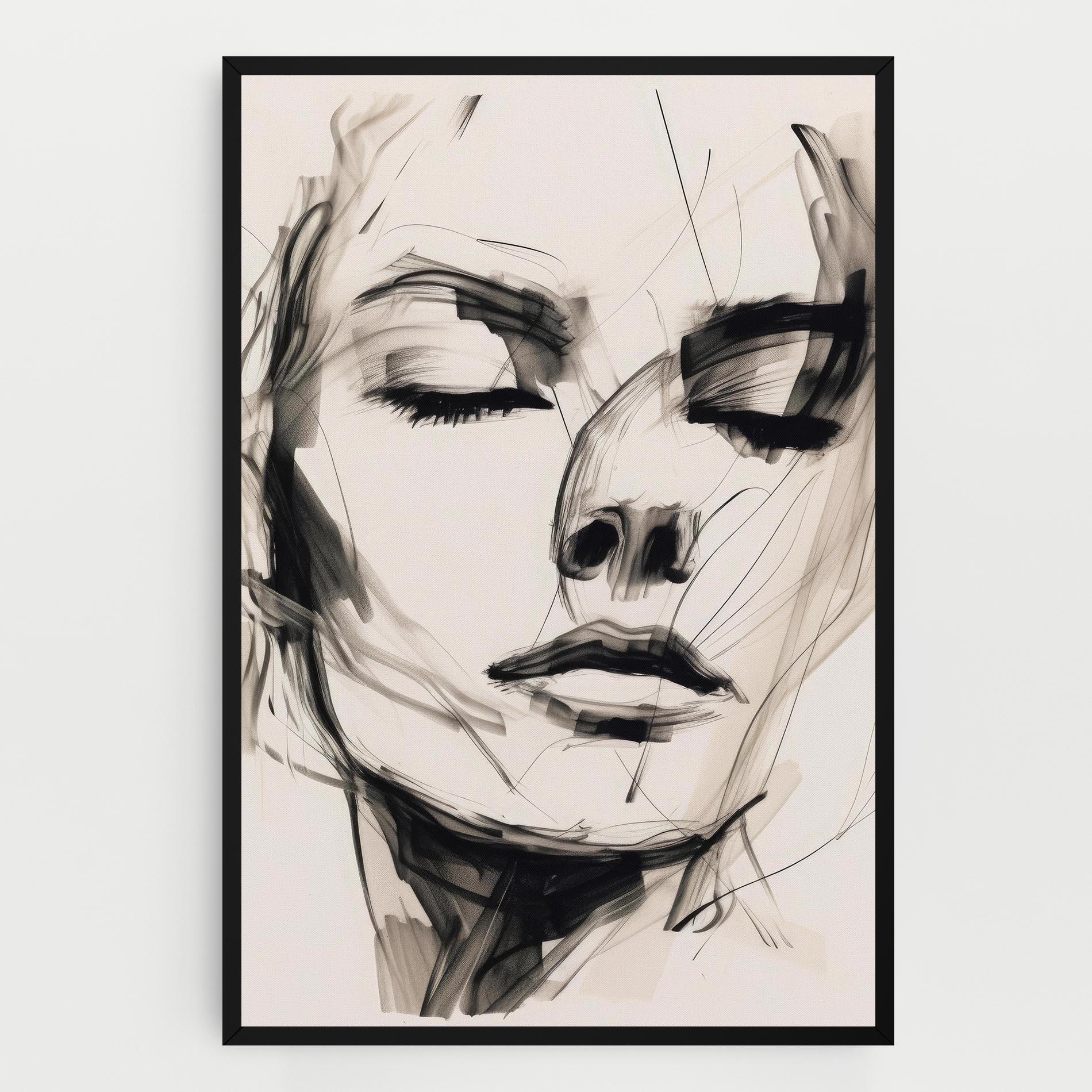 Leinwandbild Continuous Line Woman mockup 0