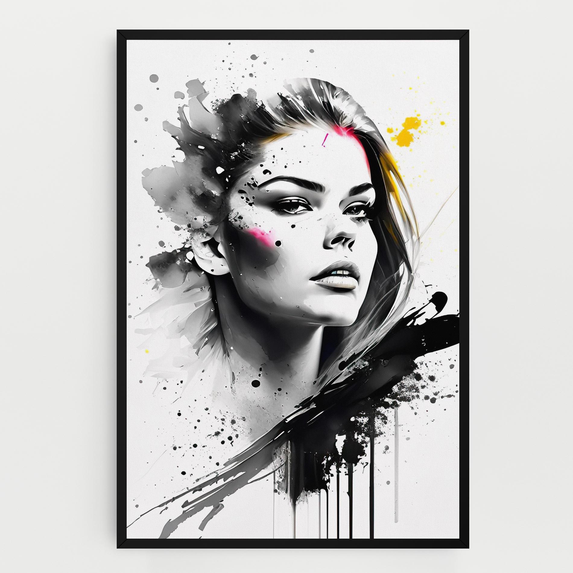 Leinwandbild Ink Splash Portrait mockup 0