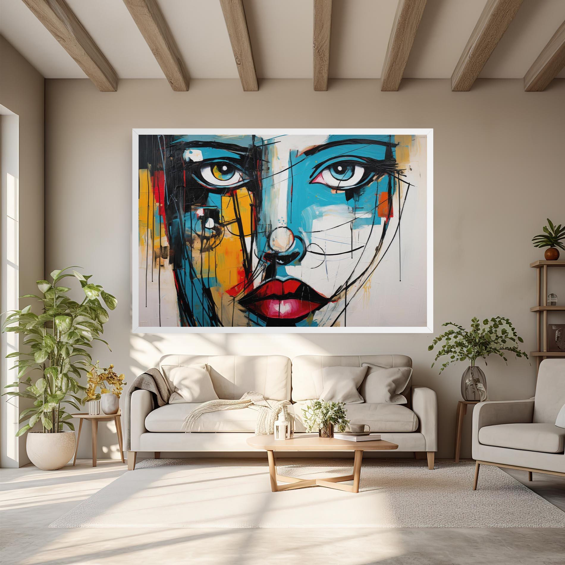 Leinwandbild Abstract Drawing Portret mockup 6
