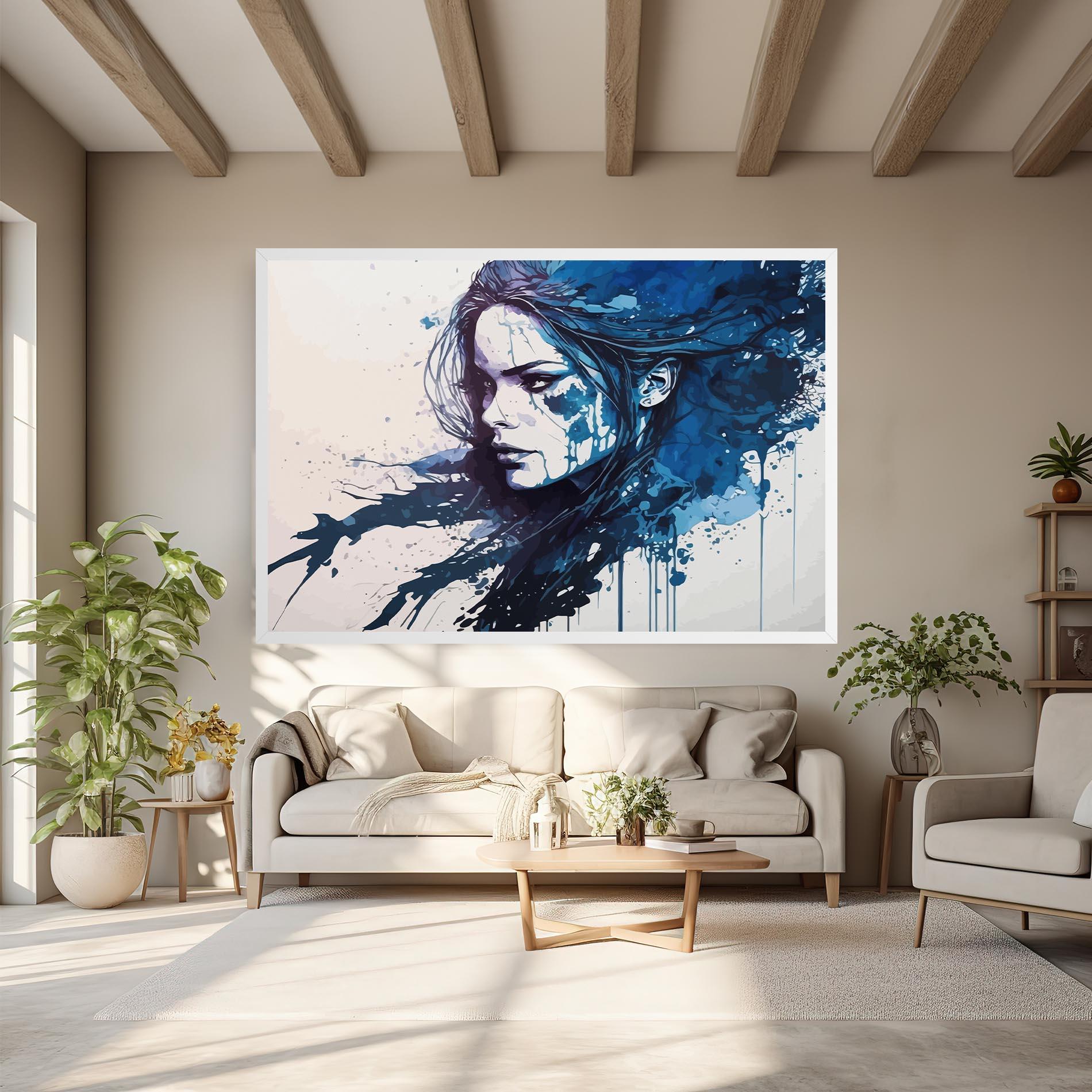 Leinwandbild Blue Hair Portrait mockup 6